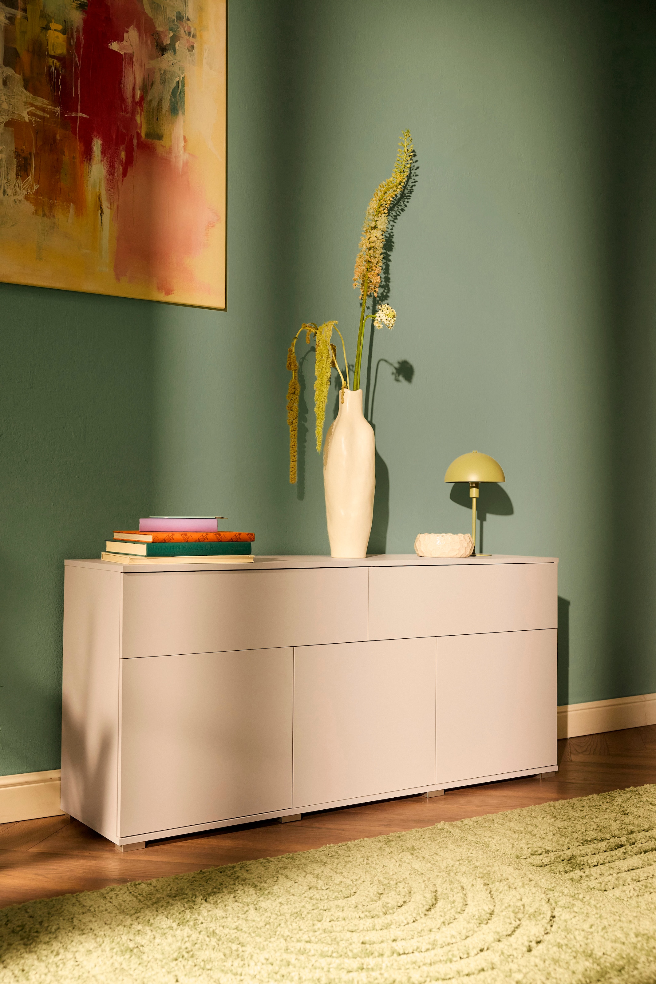 GOODproduct Sideboard »Kenia, Kommode mit 3 Türen und 2 Schubladen, 150 cm breit« 1 Stk. tlg. Griffloses Design mit Push-to-Open und verstellbaren Einlegeböden