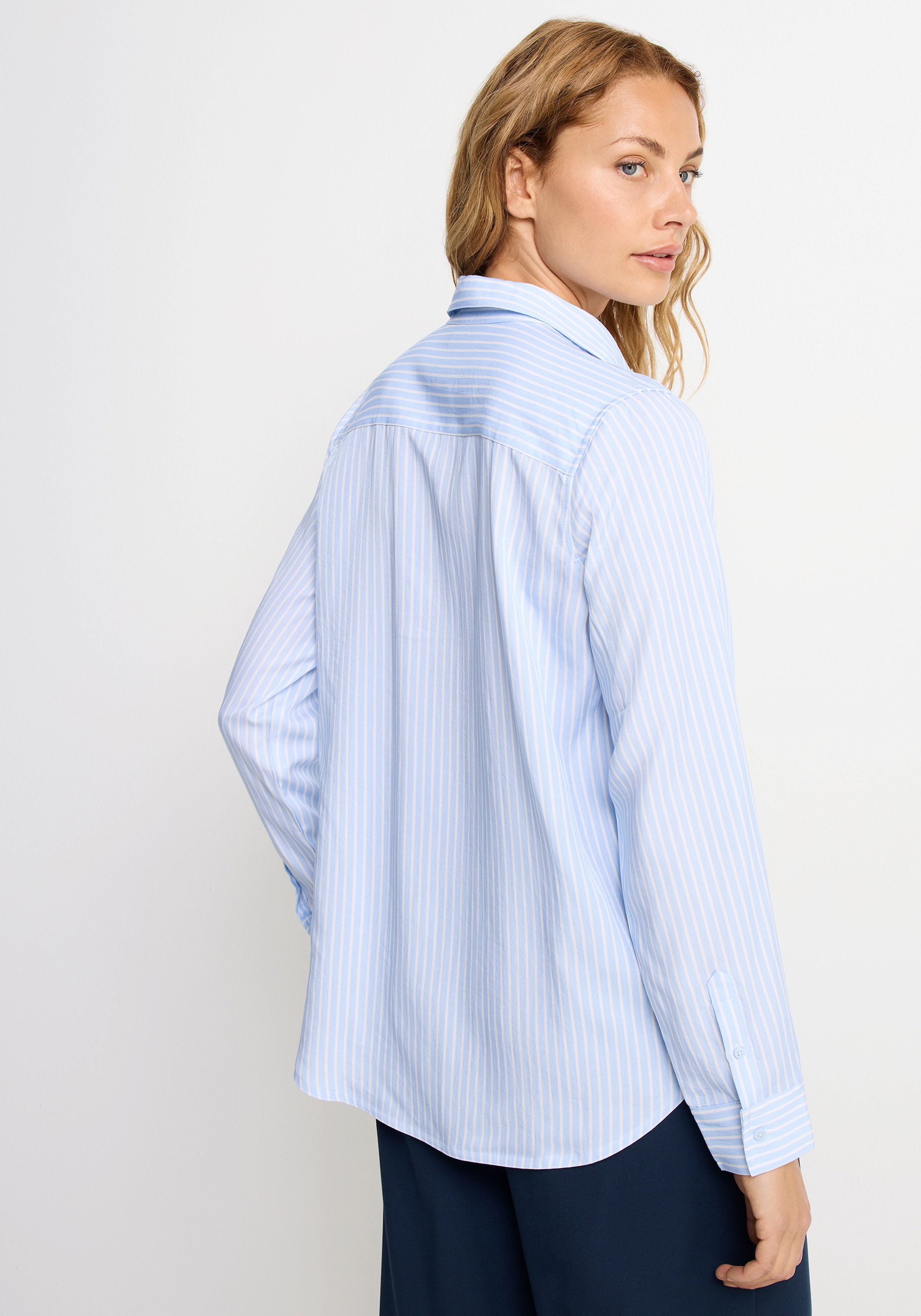 LASCANA Hemdbluse aus Lyocellqualität, Streifenbluse mit langen Ärmeln