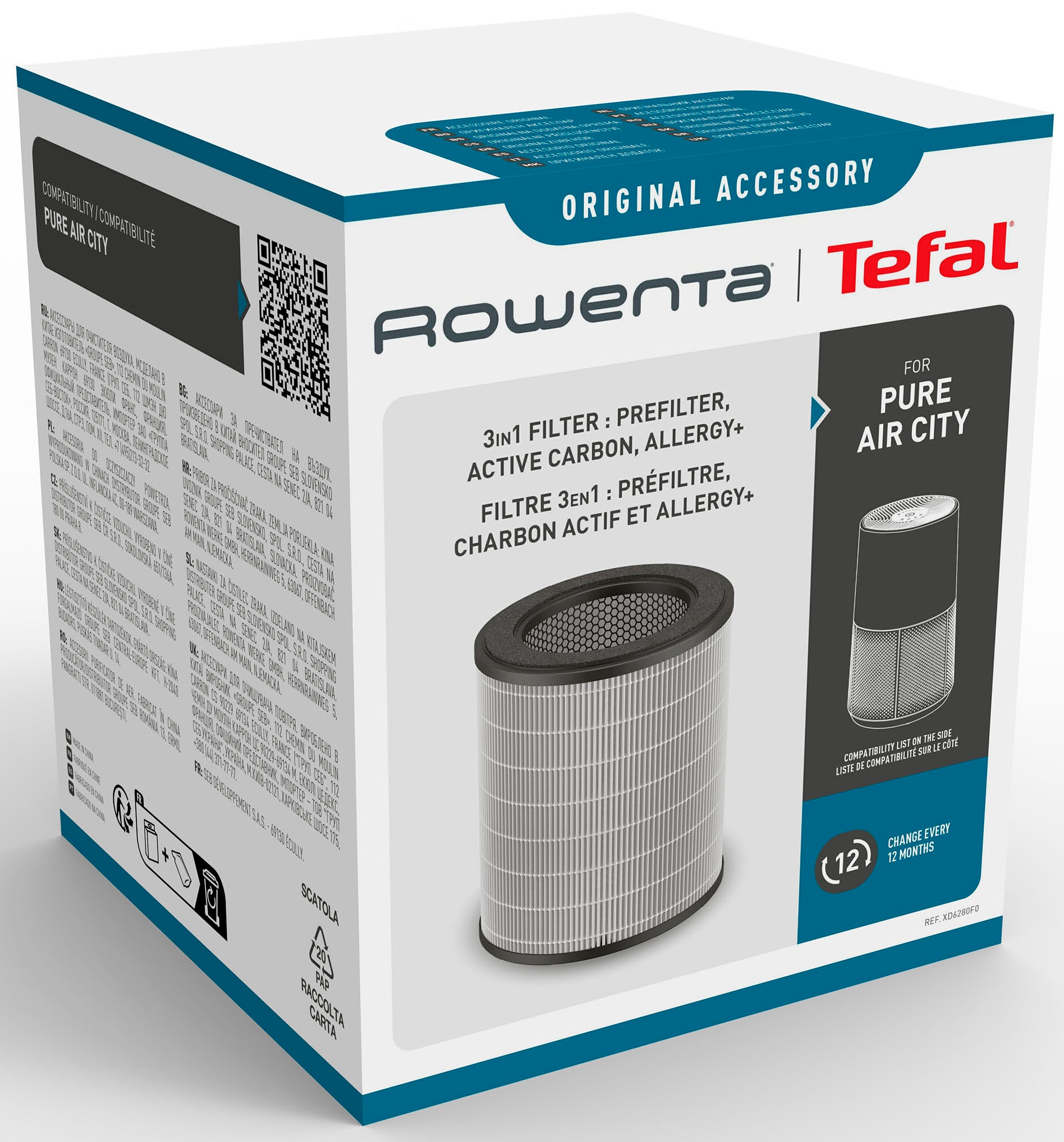 Rowenta HEPA-Filter »XD6280 Pure Air City Ersatz-Filter«, 360° HEPA-Filterung