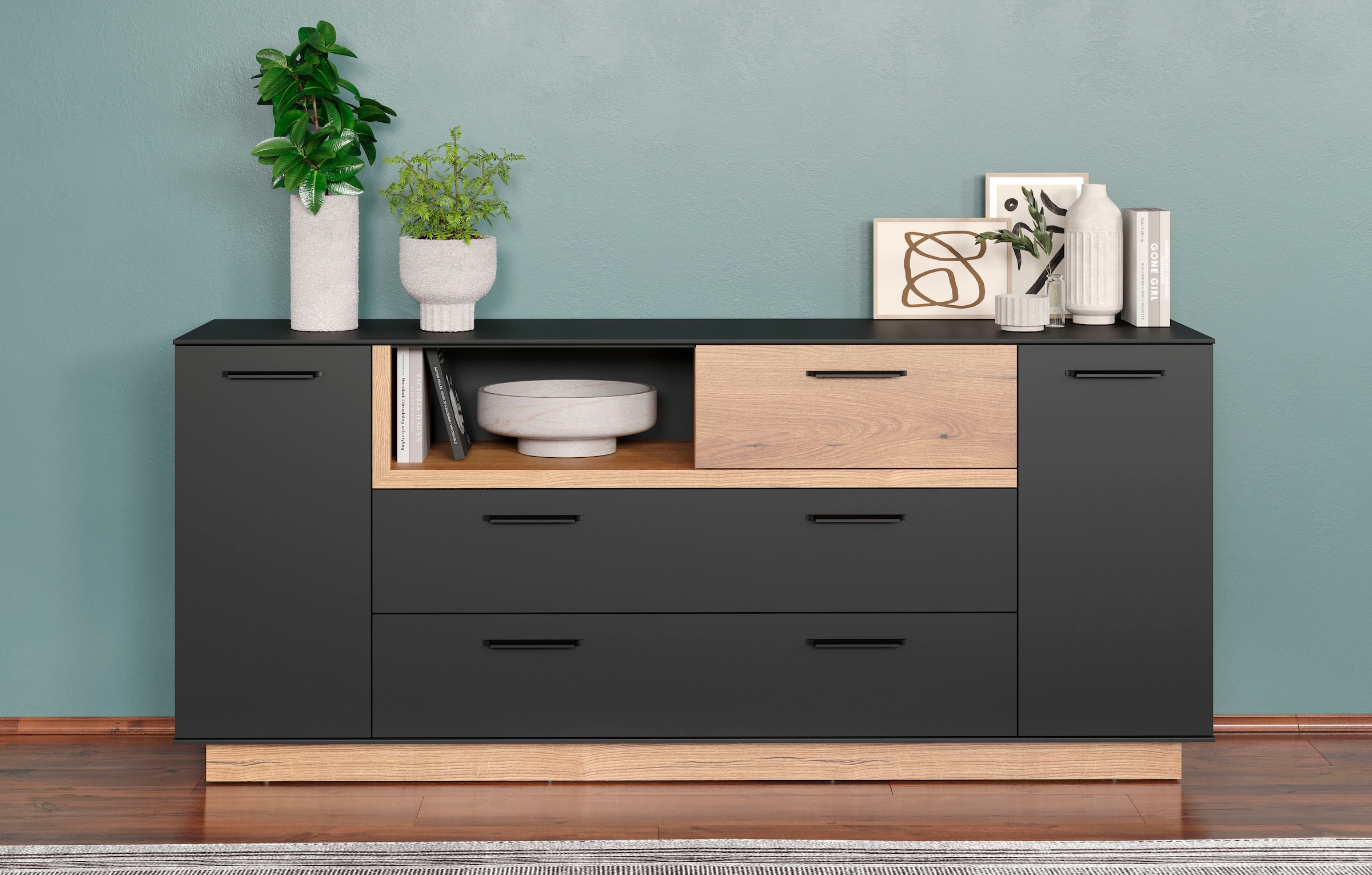 INOSIGN Sideboard »Premont« 1 Stk. tlg. Kommode, Breite 187 cm breit, mit viel Stauraum