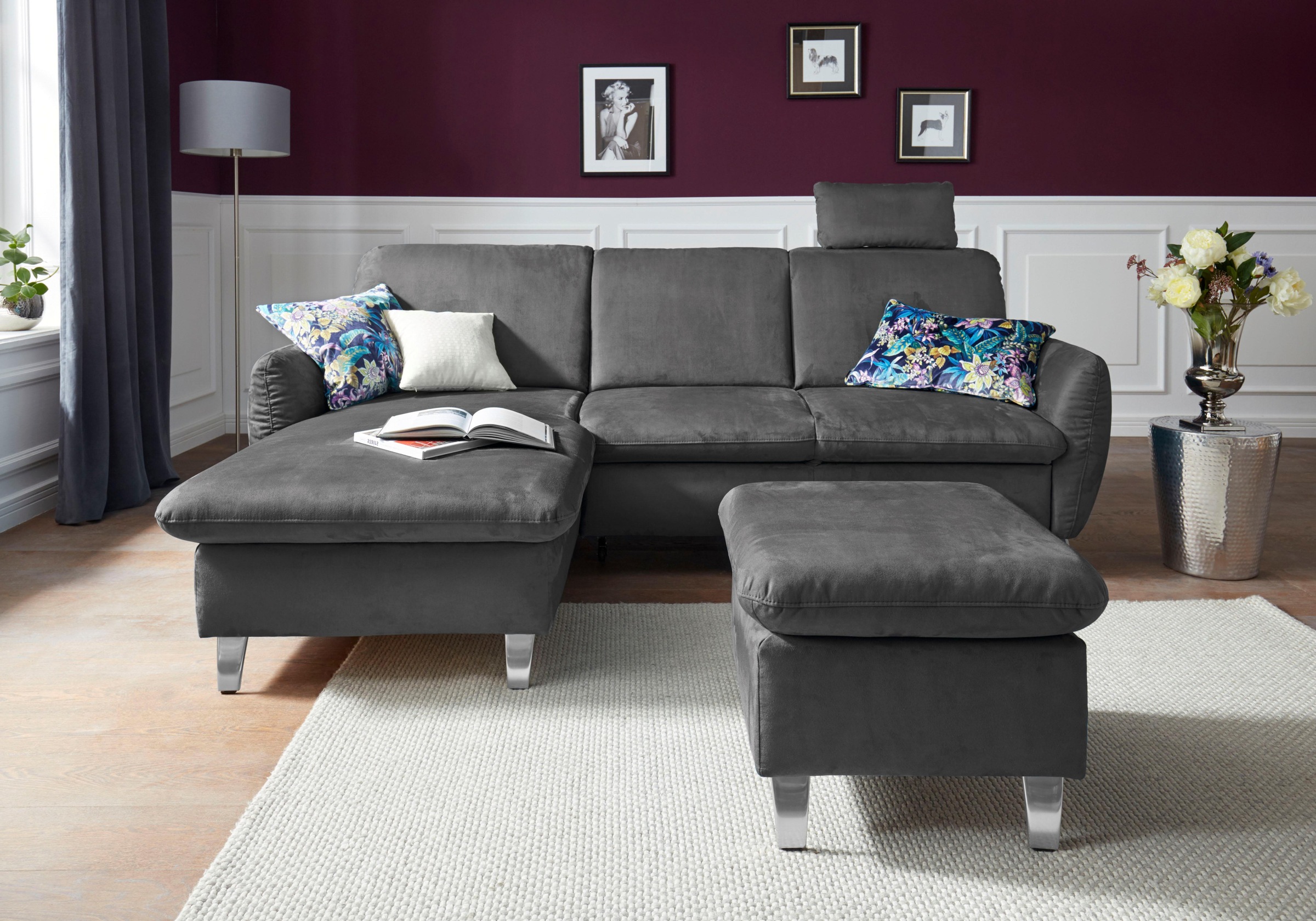 Image of sit&more Ecksofa "Daytona L-Form" mit Federkern, einer Kopfstütze und wahlweise mit Bettfunktion