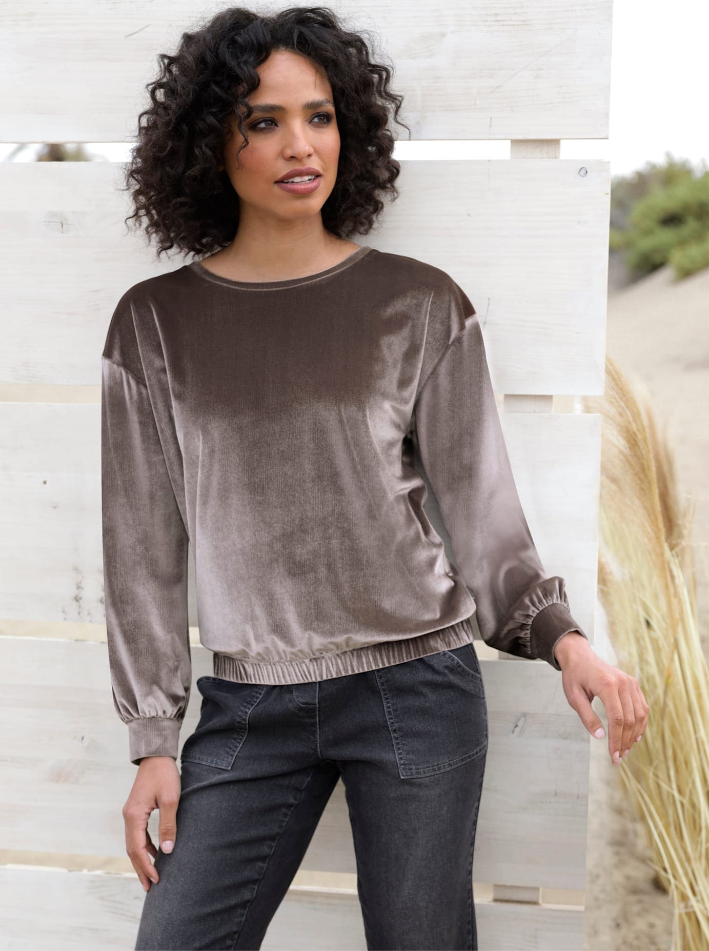 Image of heine Langarmshirt "Samt-Shirt" 1 Stk.