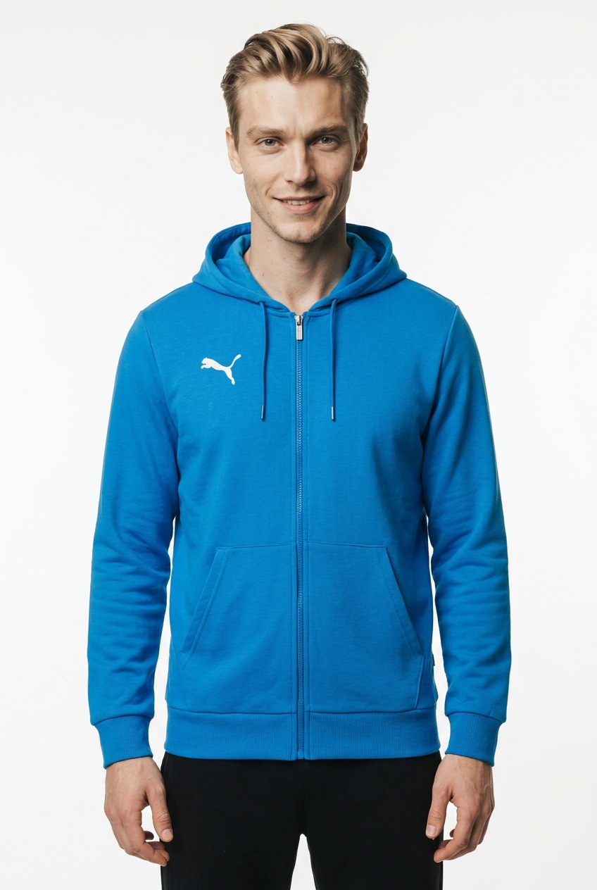 Image of PUMA Kapuzensweatjacke "TEAMGOAL CASUALS HOODED JACKET" mit Kapuze, für Fussball und Freizeit, mit Reissverschluss