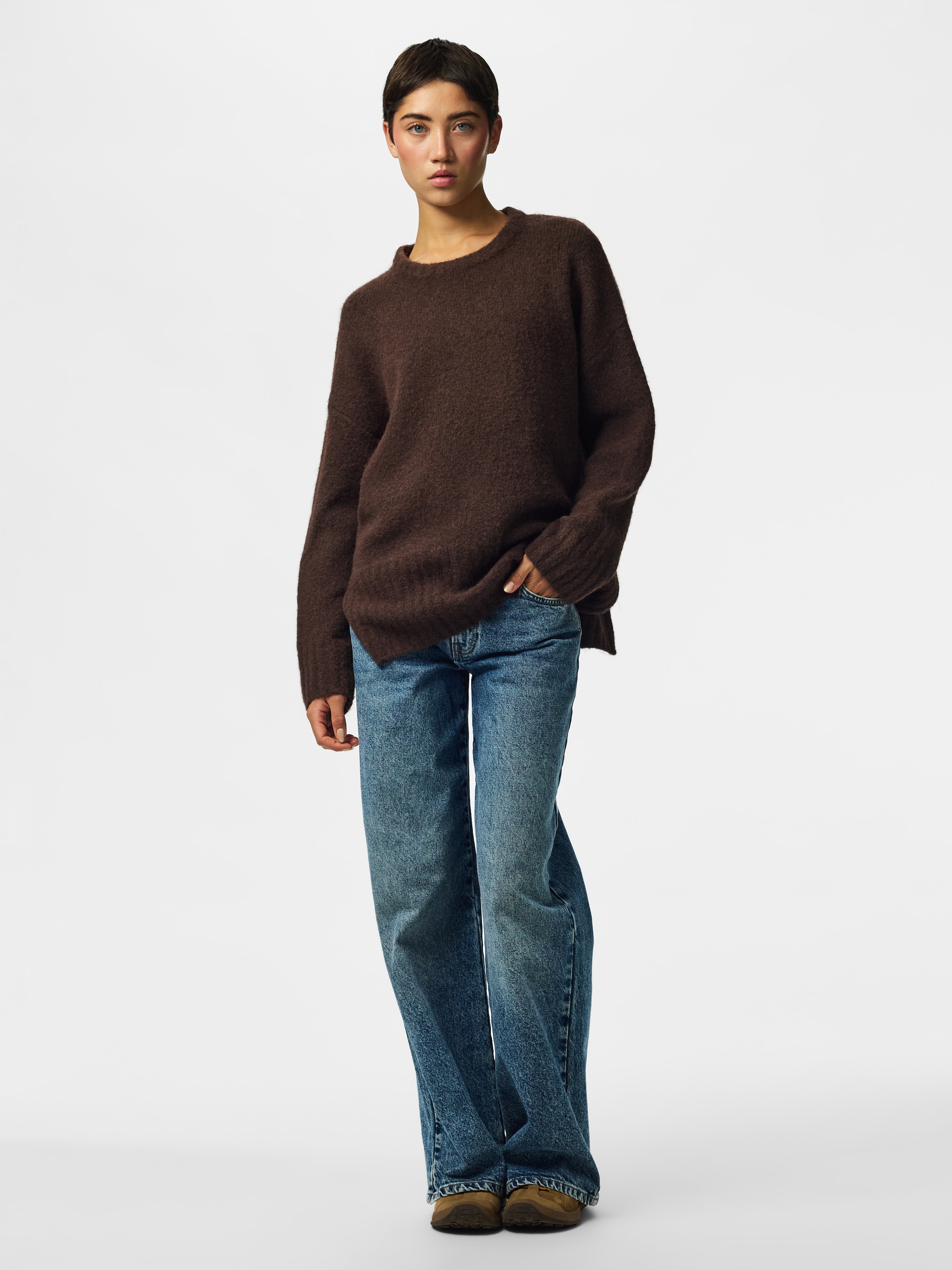pieces Pull en tricot »PCTINA LS O-NECK KNIT NOOS« Materialmix