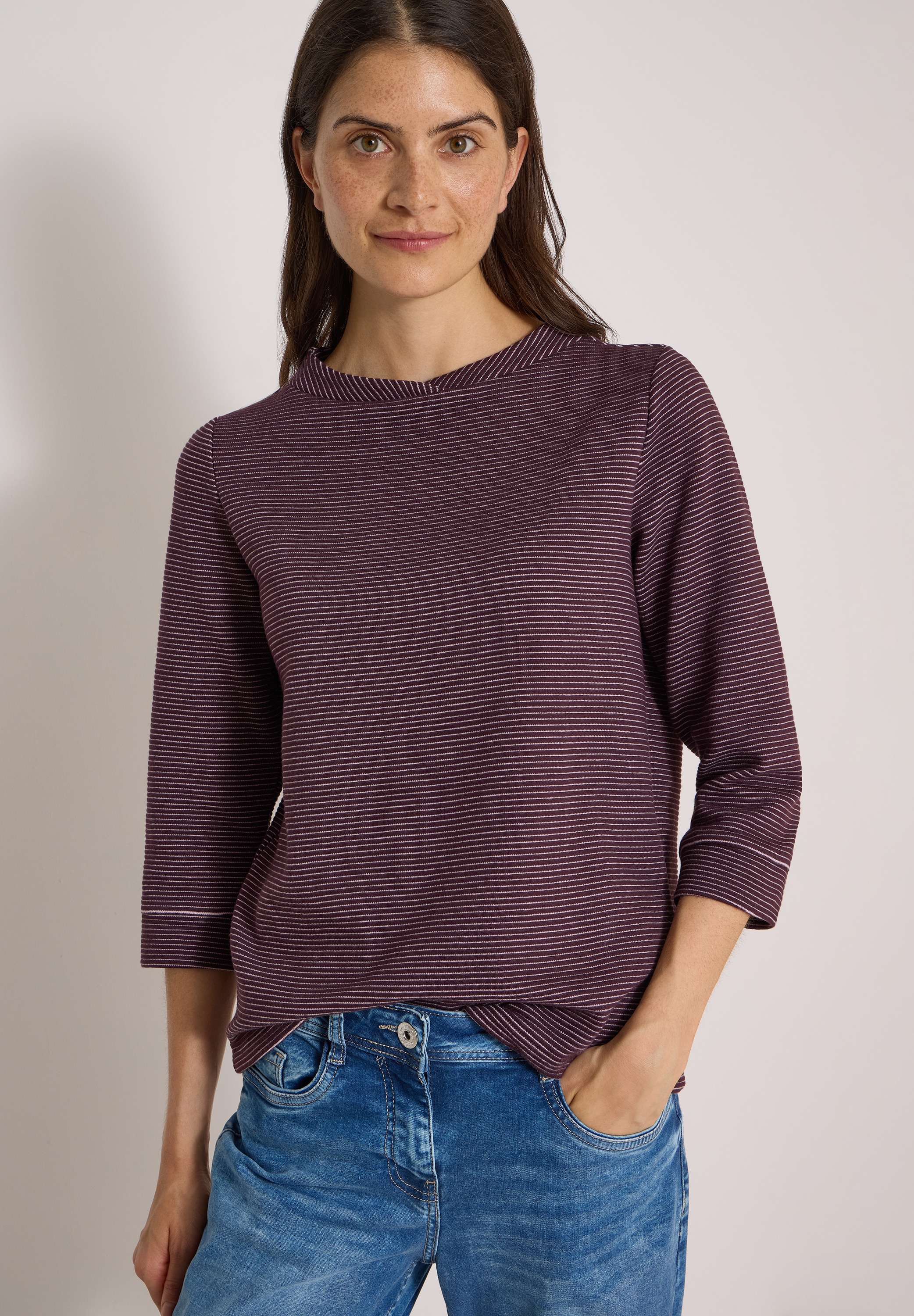 Image of Cecil 3/4-Arm-Shirt Ottoman Shirt im Two-Tone-Look