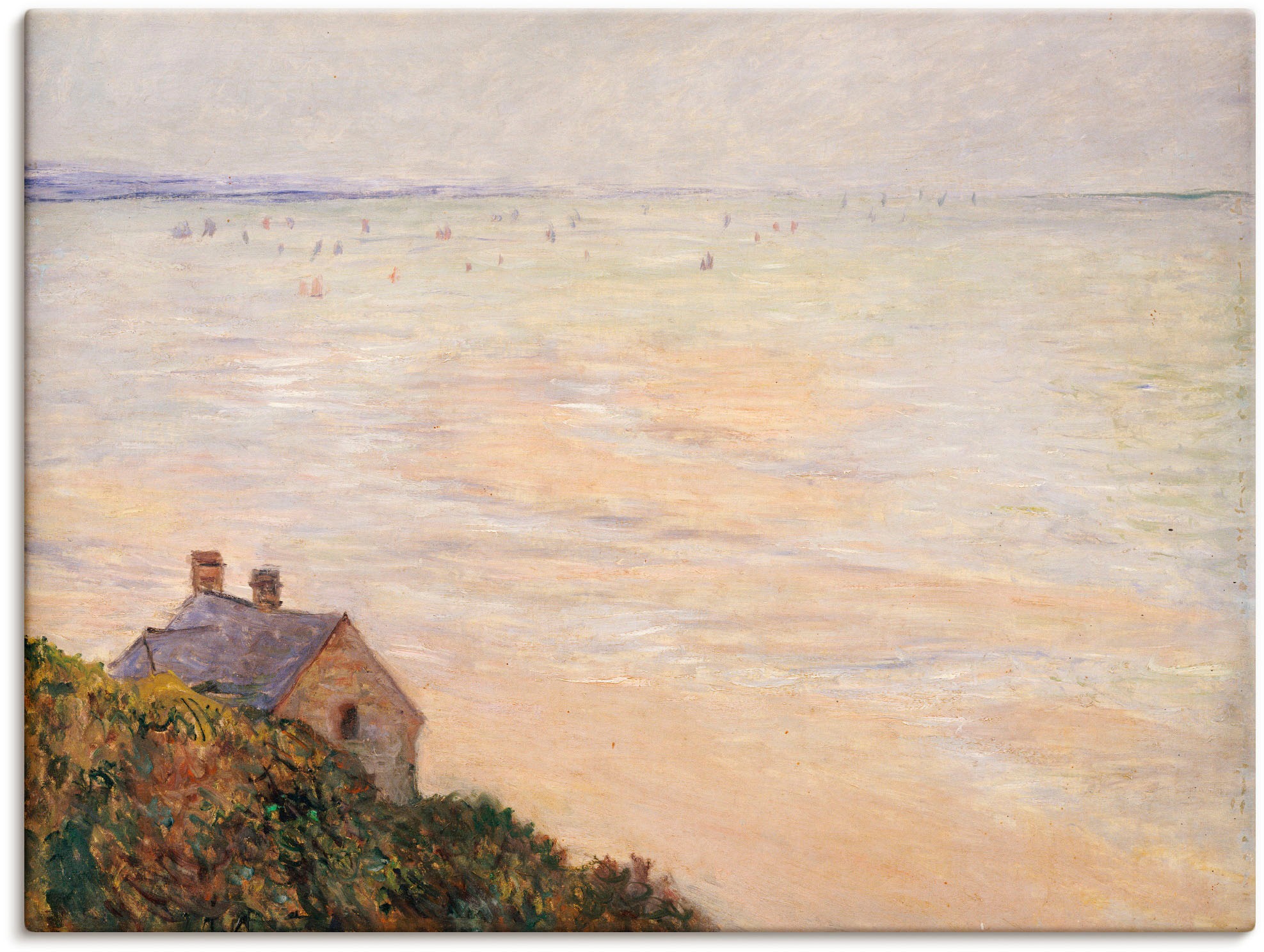 Image of Artland Wandbild »Die Hütte in Trouville bei Ebbe. 1881«, Gewässer, (1 St.), in vielen Grössen & Produktarten -Leinwandbild, Poster, Wandaufkleber / Wandtattoo auch für Badezimmer geeignet bei Ackermann Versand Schweiz