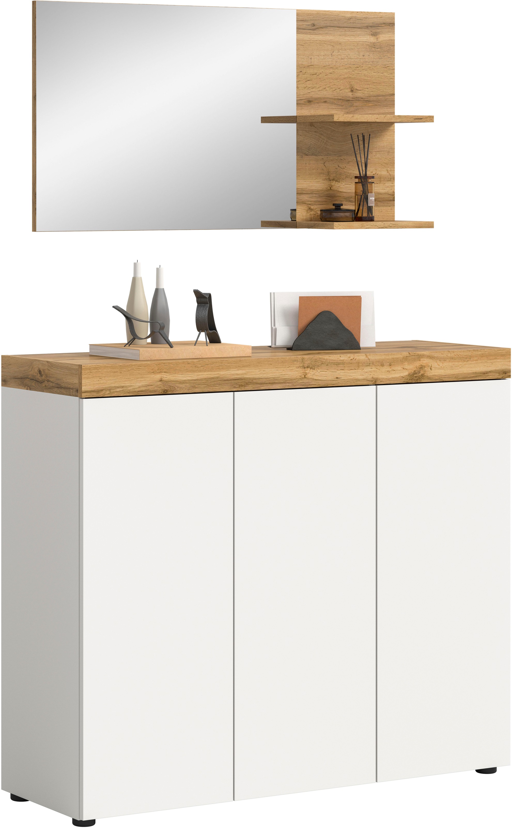 Image of GOODproduct Garderoben-Set "MAMBO, 2-teilige Kombination, stehend & hängend montierbar" bestehend aus: Kommode, Spiegel, 2 Stk. tlg.