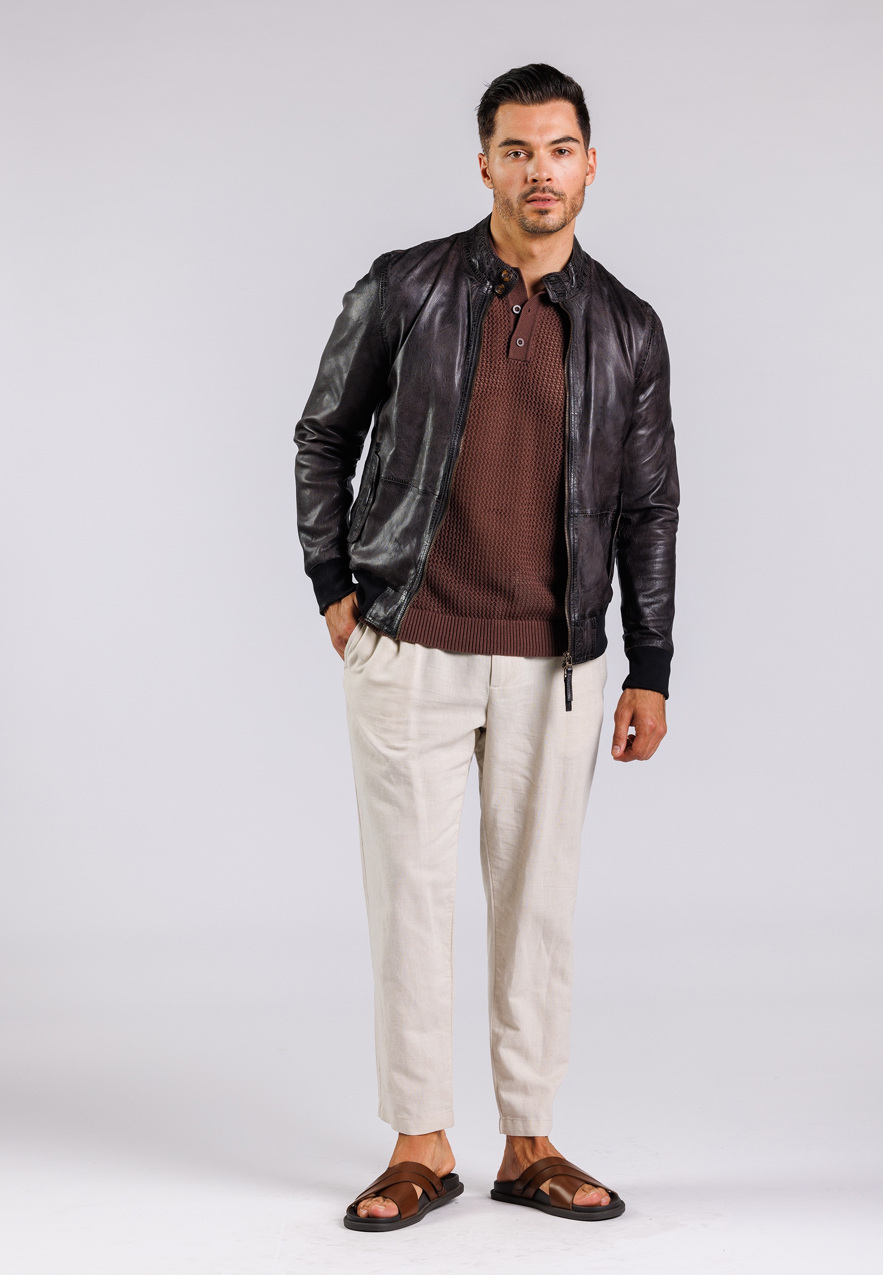 Freaky Nation Veste en cuir »Theis-FN«