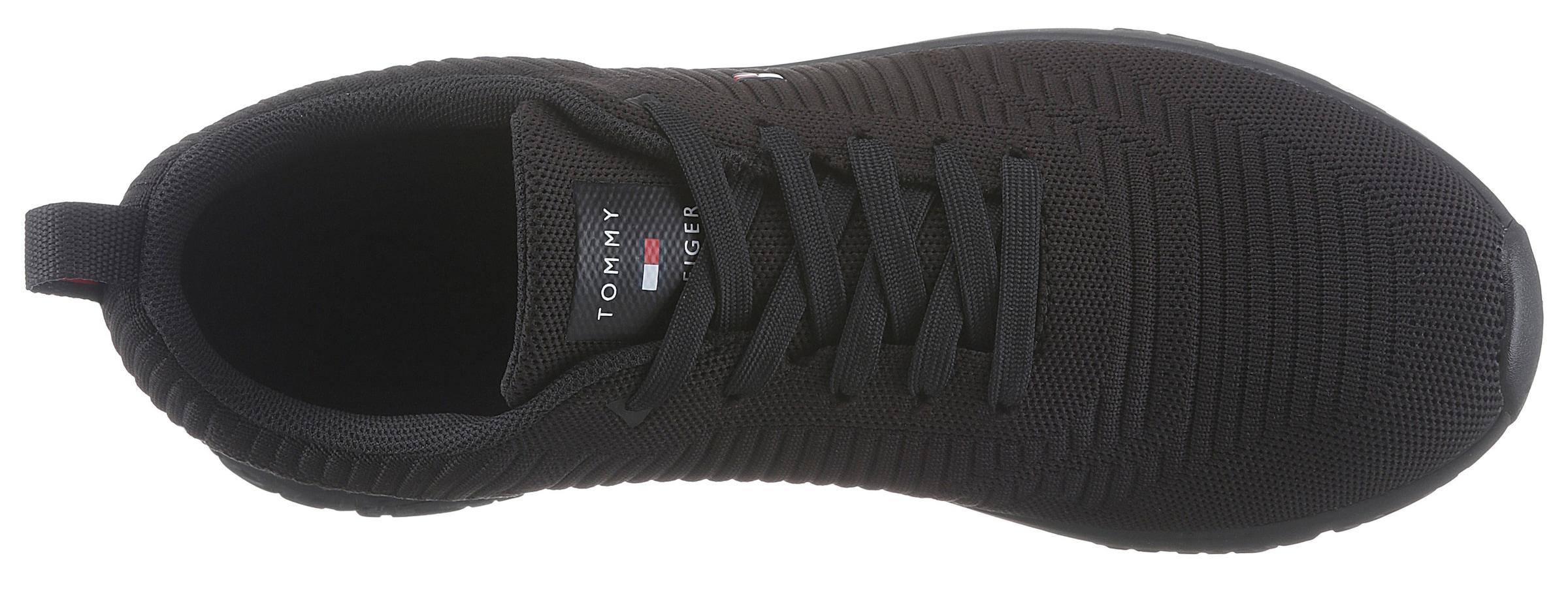 Tommy Hilfiger Sneaker »CORPORATE KNIT RIB RUNNER«, mit seitlicher Logoflagge, Freizeitschuh, Halbschuh, Schnürschuh