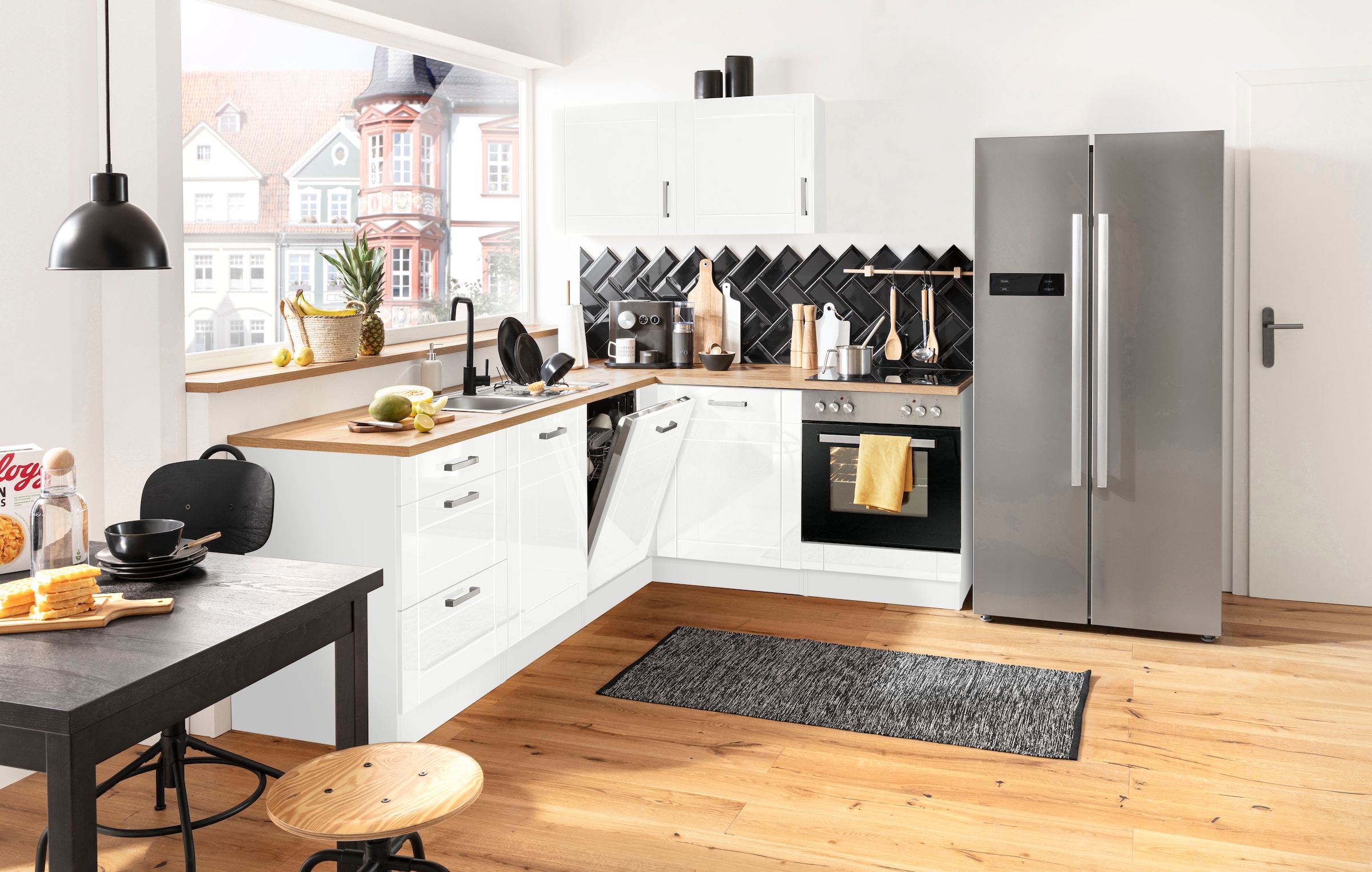 KOCHSTATION Winkelküche »KS-Tinnum« ohne E-Geräte, Stellbreite 240/180 cm