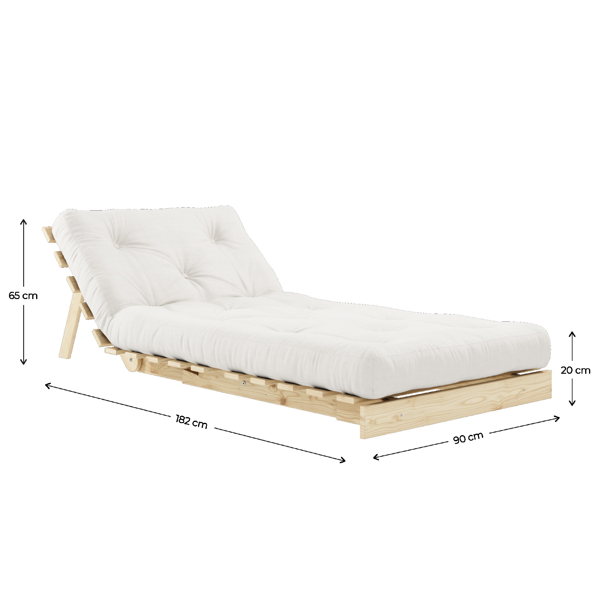 Karup Design Daybett »Roots Schlafsofa, Gästebett, Sofa inkl. Futonmatratze«, Liegefläche 90/140/160 x200 cm, FSC® zertifizierte Kiefer