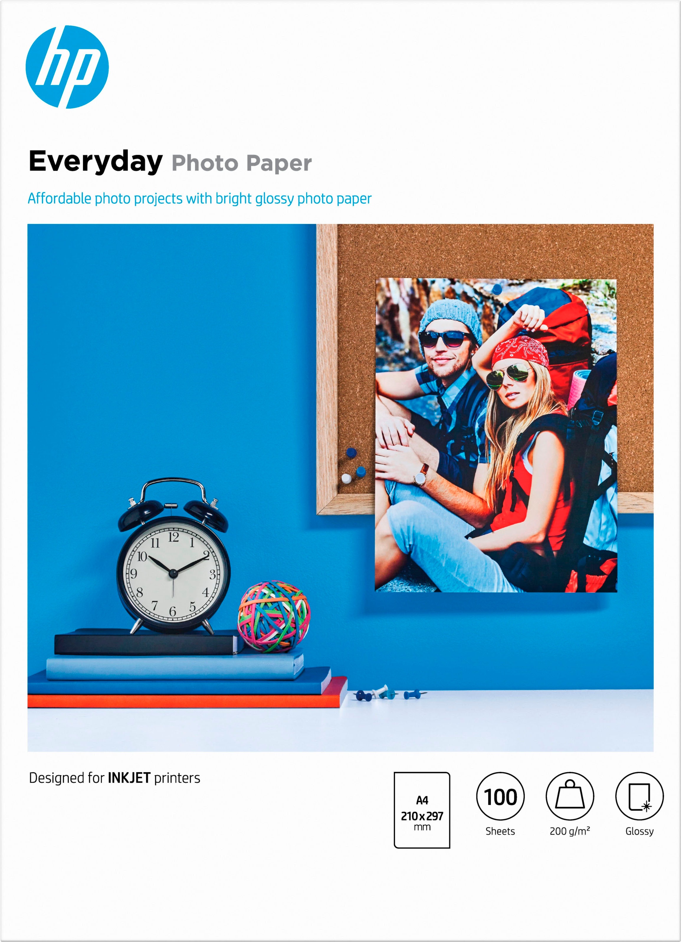 HP Fotopapier »Everyday glänzend – A4 (210 x 297 mm) – 100 Blatt« DIN-A4
