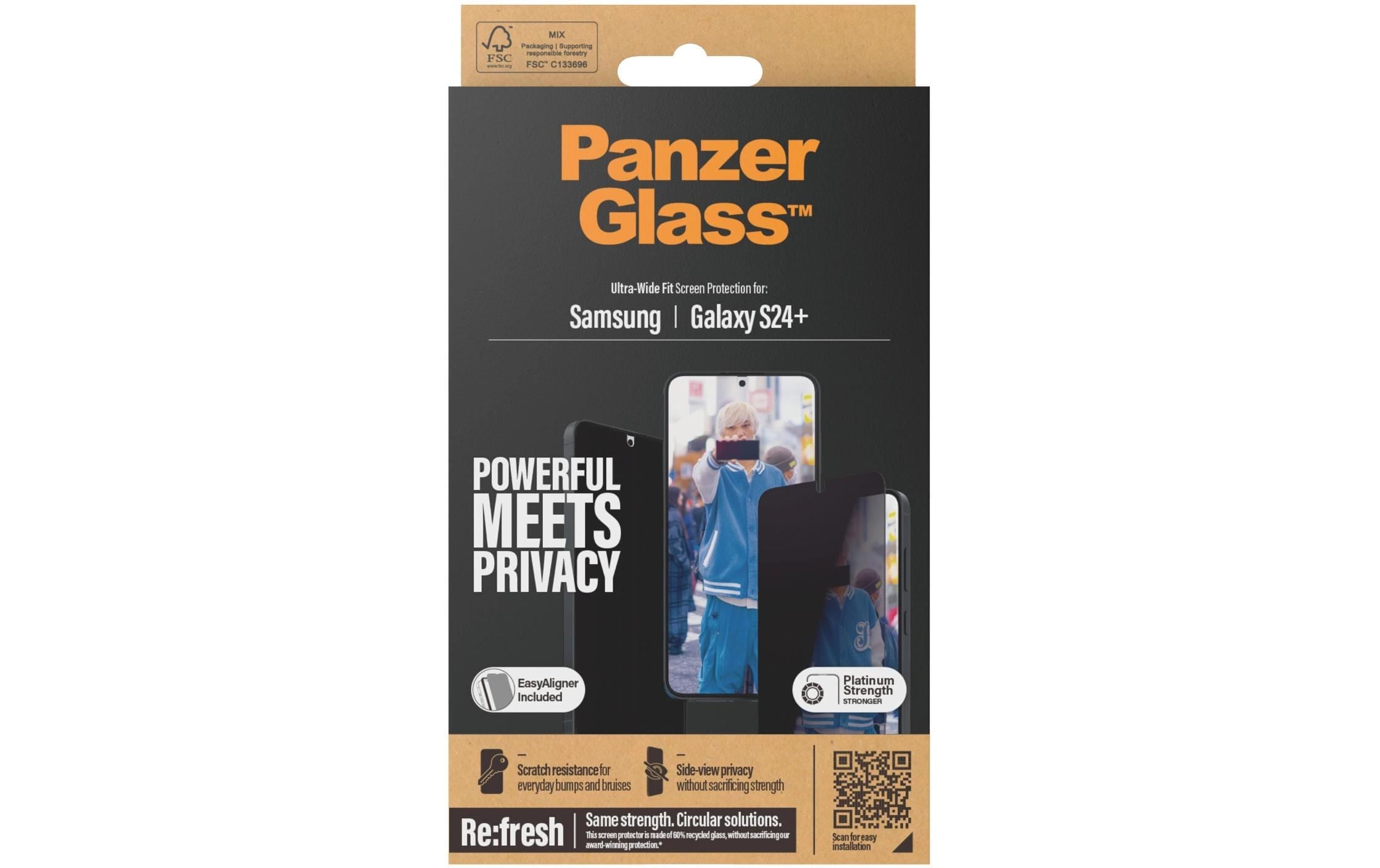 PanzerGlass Verre de protection d'écran »Ultra Wide Fit Privacy Galaxy S24+« für Galaxy S24+ 1 cuis tlg.