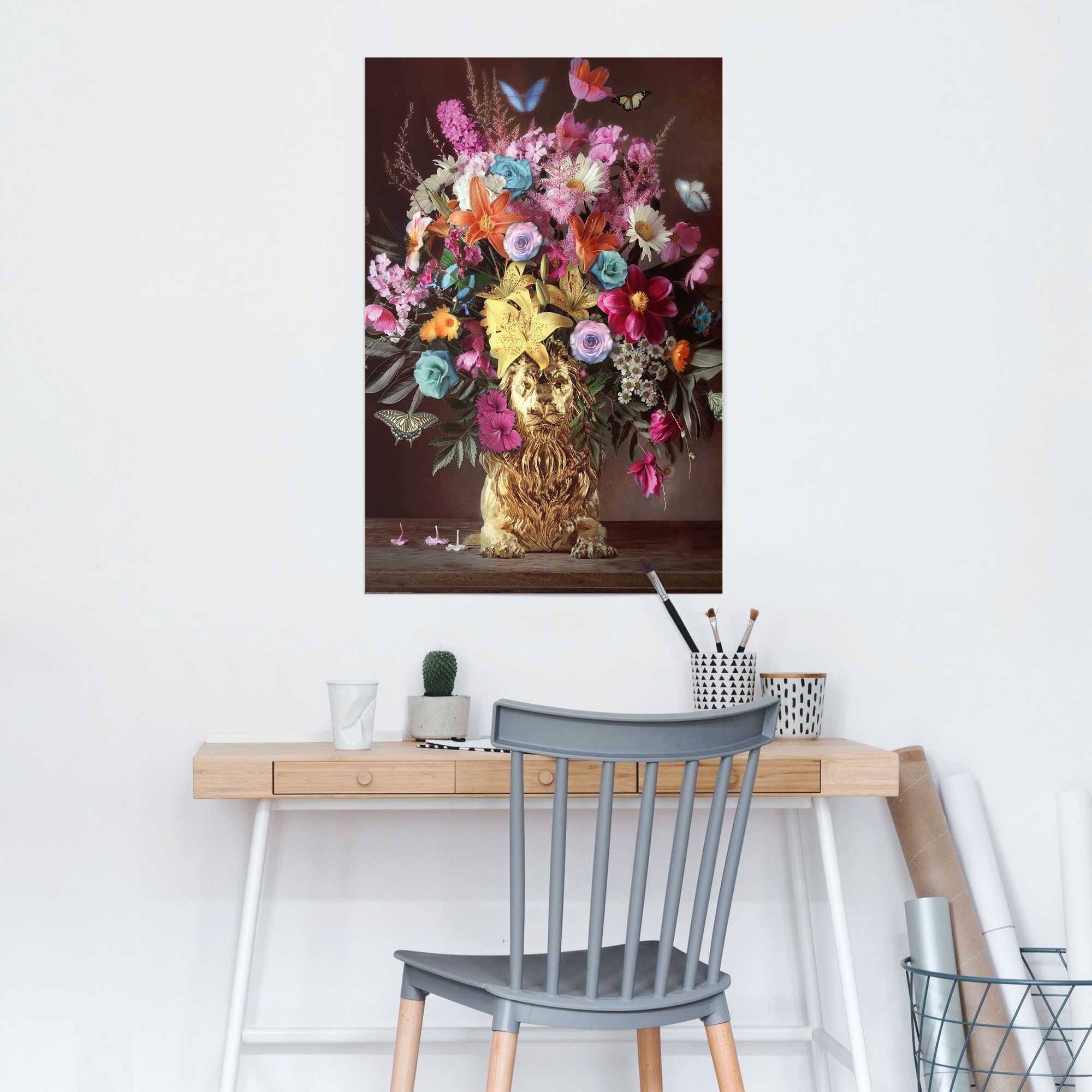 Image of Reinders Poster "Lion Vase"
