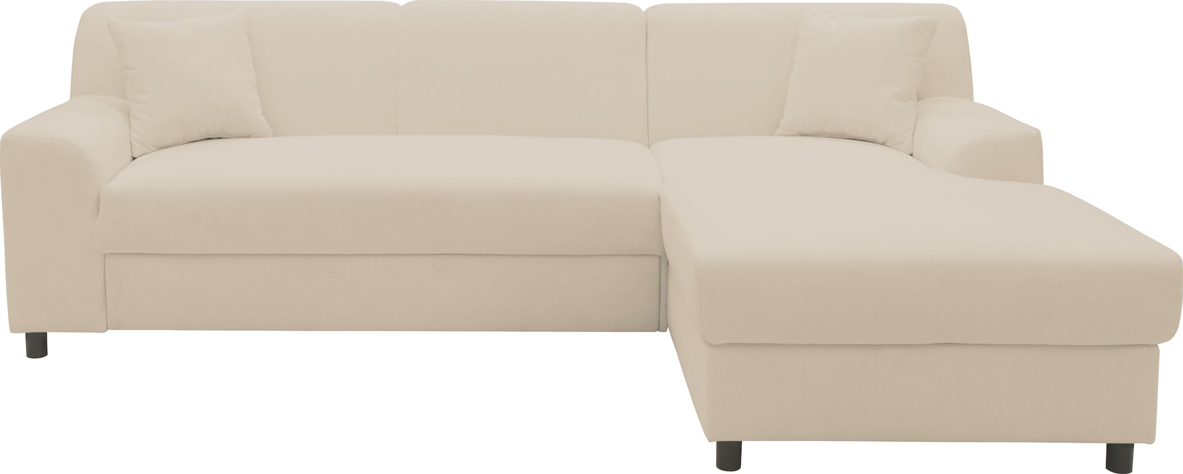 DOMO collection Ecksofa »Turah 2, L-Form, in Cord u. wasserabweisender Microfaser, Federkern«, B/T/H: 241/146/79 cm, incl. Zierkissen, wahlweise mit Bettfunktion