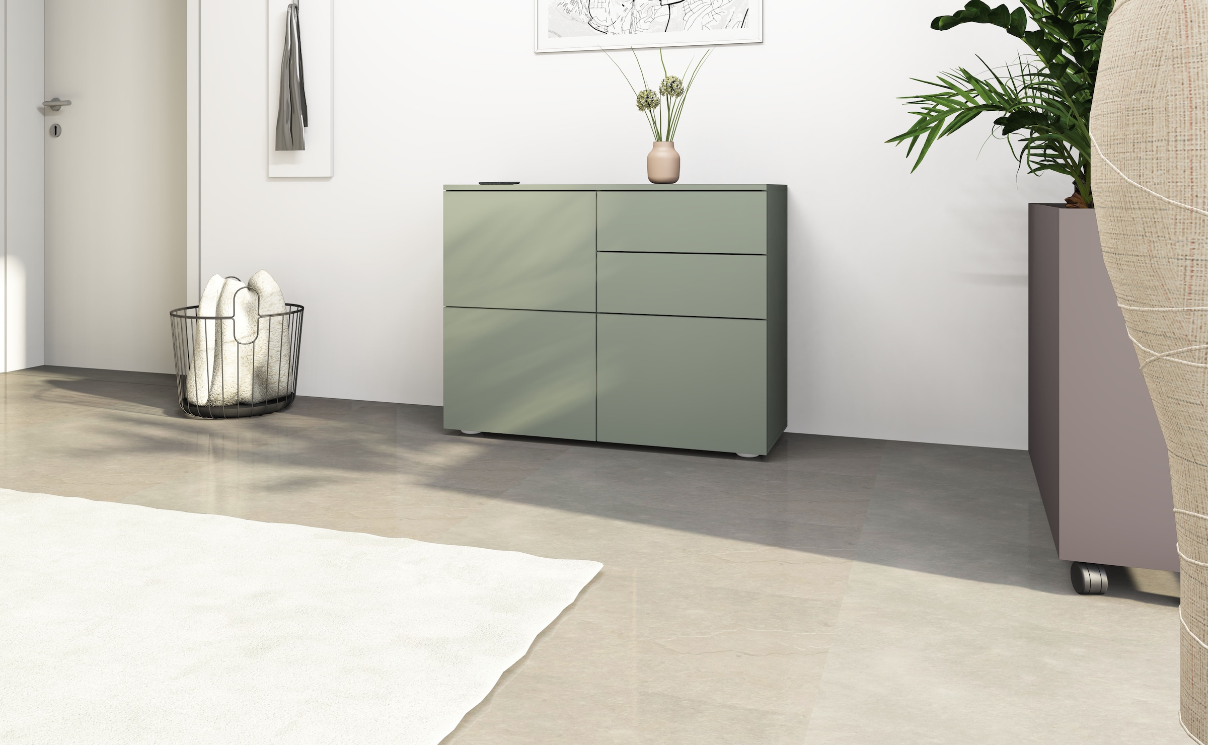 borchardt Möbel Kommode »Rova, Sideboard Breite 93 cm« Push-To-Open, verstellbare Einlegeböden, viel Stauraum, Breite 93cm