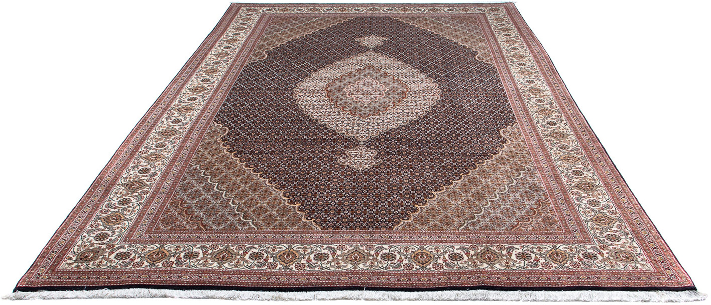 Image of morgenland Orientteppich »Perser - Täbriz - 295 x 200 cm - dunkelblau«, rechteckig, 10 mm Höhe, Wohnzimmer, Handgeknüpft, Einzelstück mit Zertifikat bei Ackermann Versand Schweiz