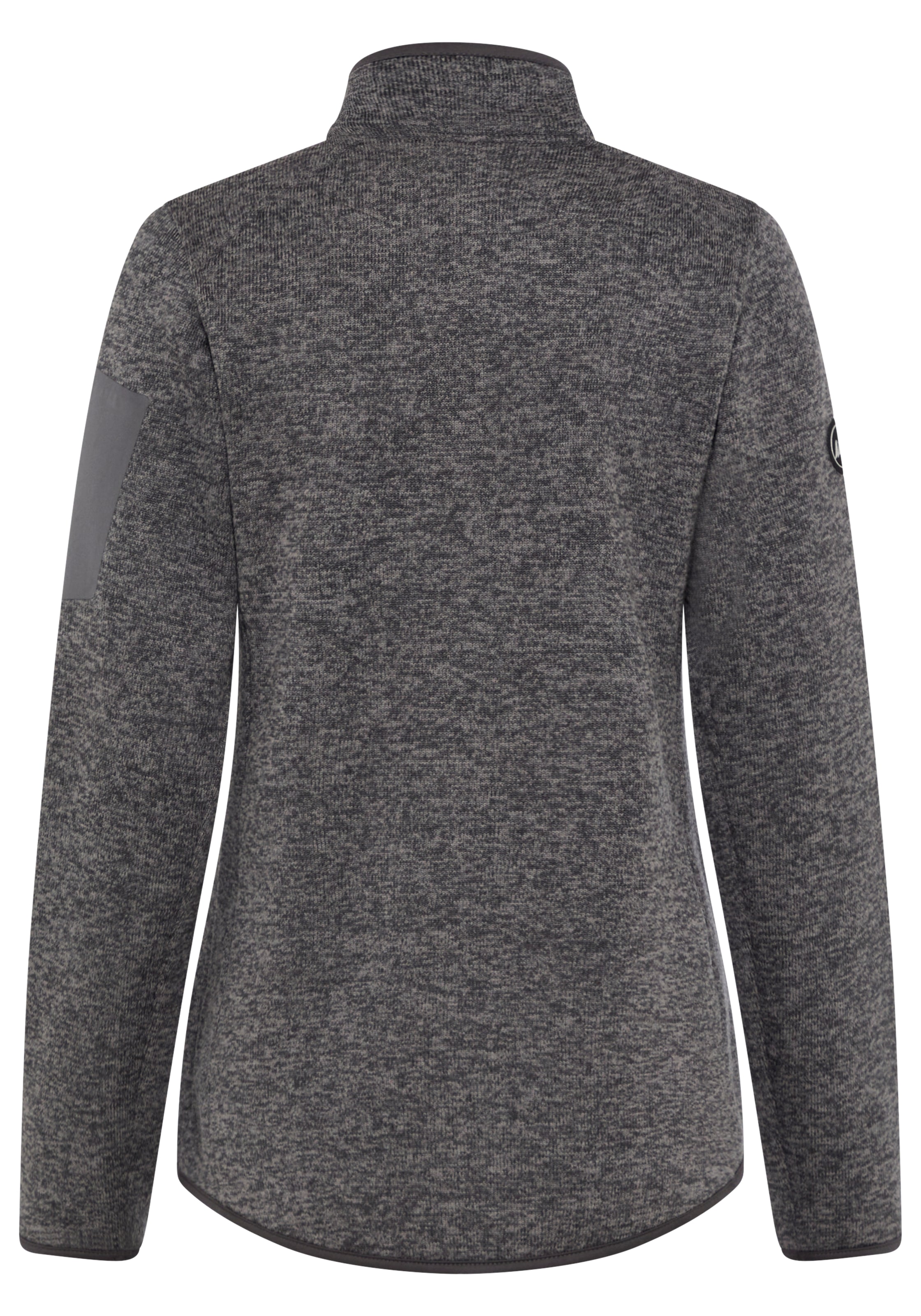 Polarino Strickfleecejacke mit Stehkragen und Kotrast-Reissverschlüssen