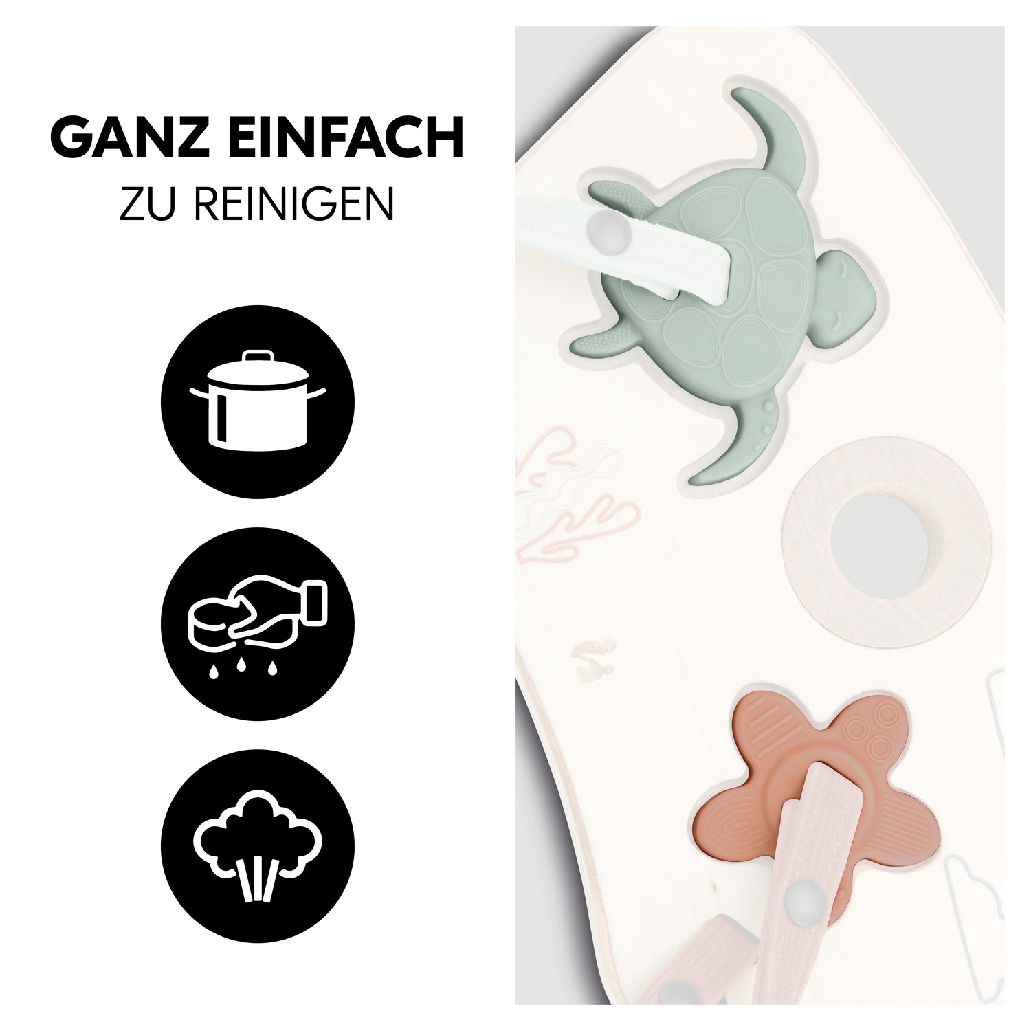 Hauck Puzzle »Play Puzzling S, Turtle & Flower« aus Holz; für Hauck Play Tray