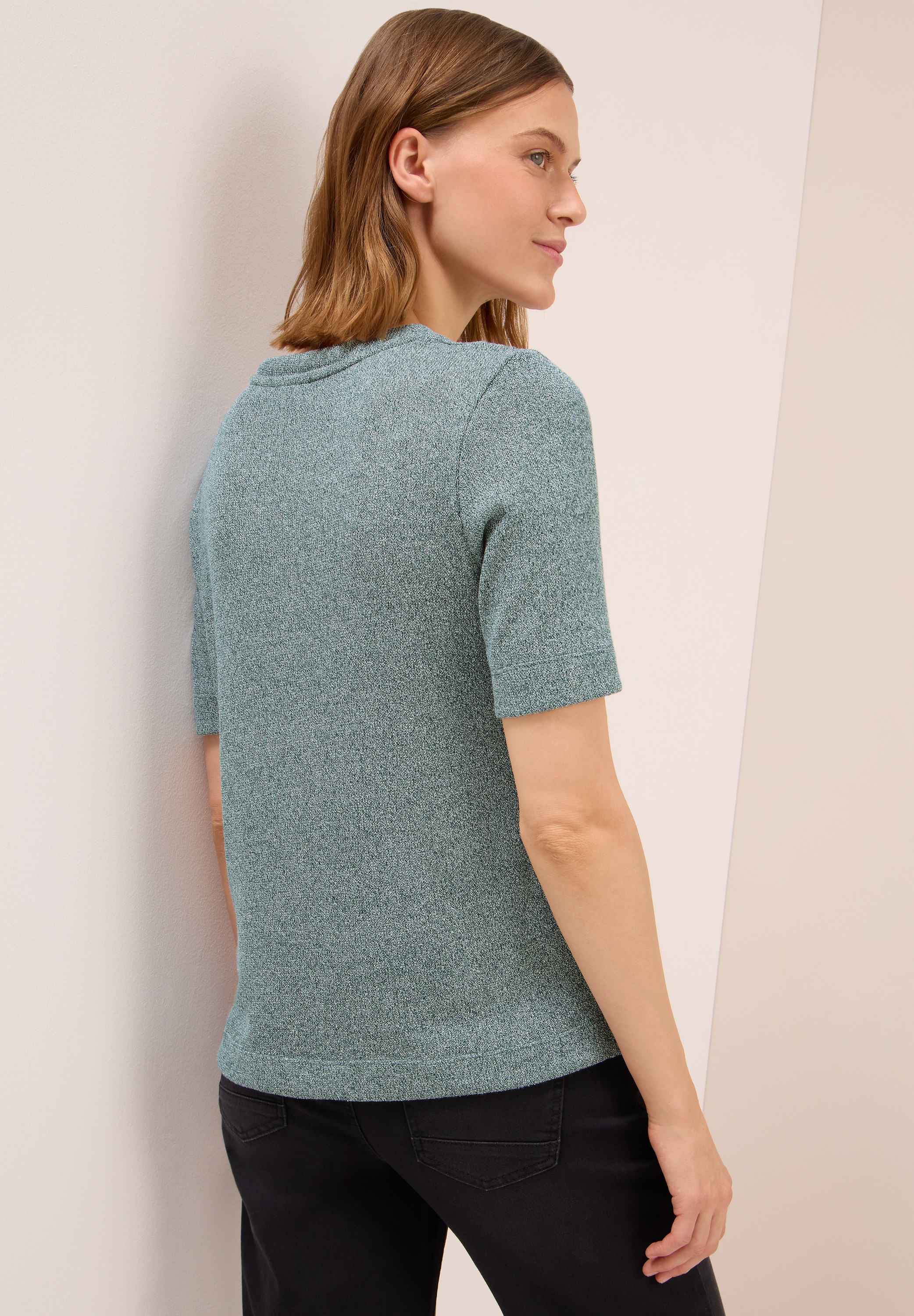 Cecil T-Shirt, in feiner Strick Optik