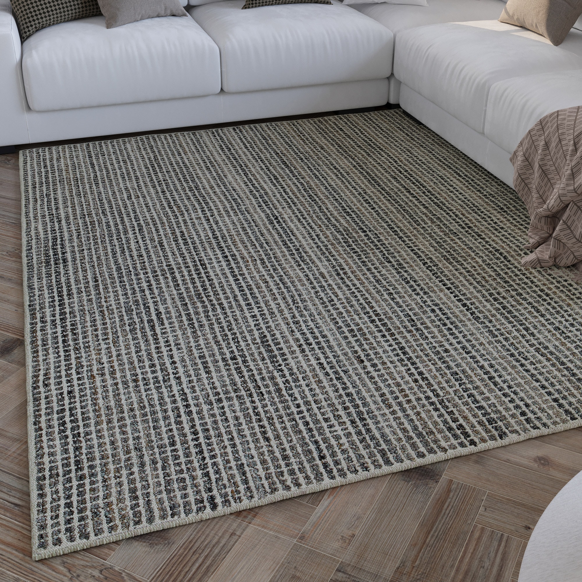 Image of Wecon home Teppich "Hamptons FOURTEEN" rechteckig 10 mm Höhe Läufer, Fasermix, Kurzflor, Wohnzimmer, Schlafzimmer, elegant, Karo