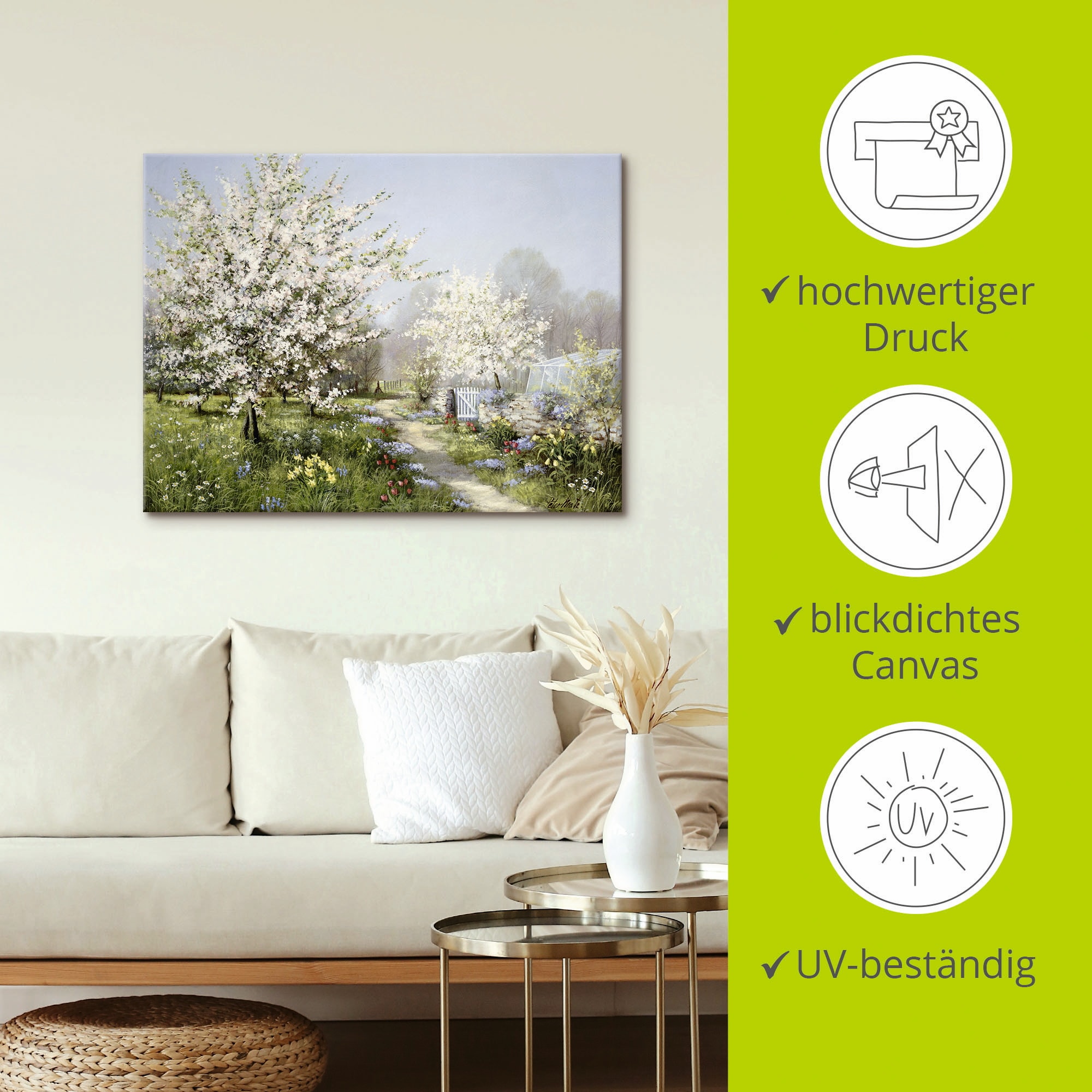Artland Wandbild »Frühlingsblüten«, Wiesen & Bäume, (1 St.), als Leinwandbild, Poster, Wandaufkleber in verschied. Grössen