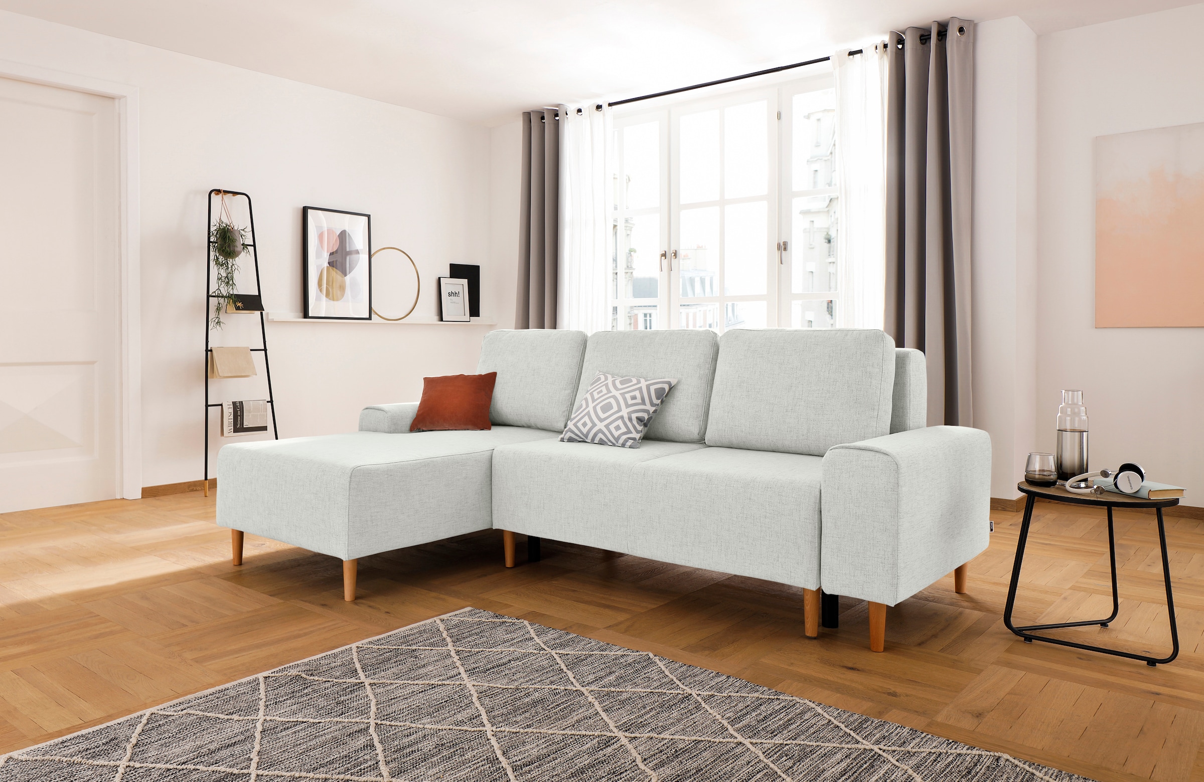 INOSIGN Ecksofa »Samu L-Form«, wahlweise mit Bettfunktion und Bettkasten