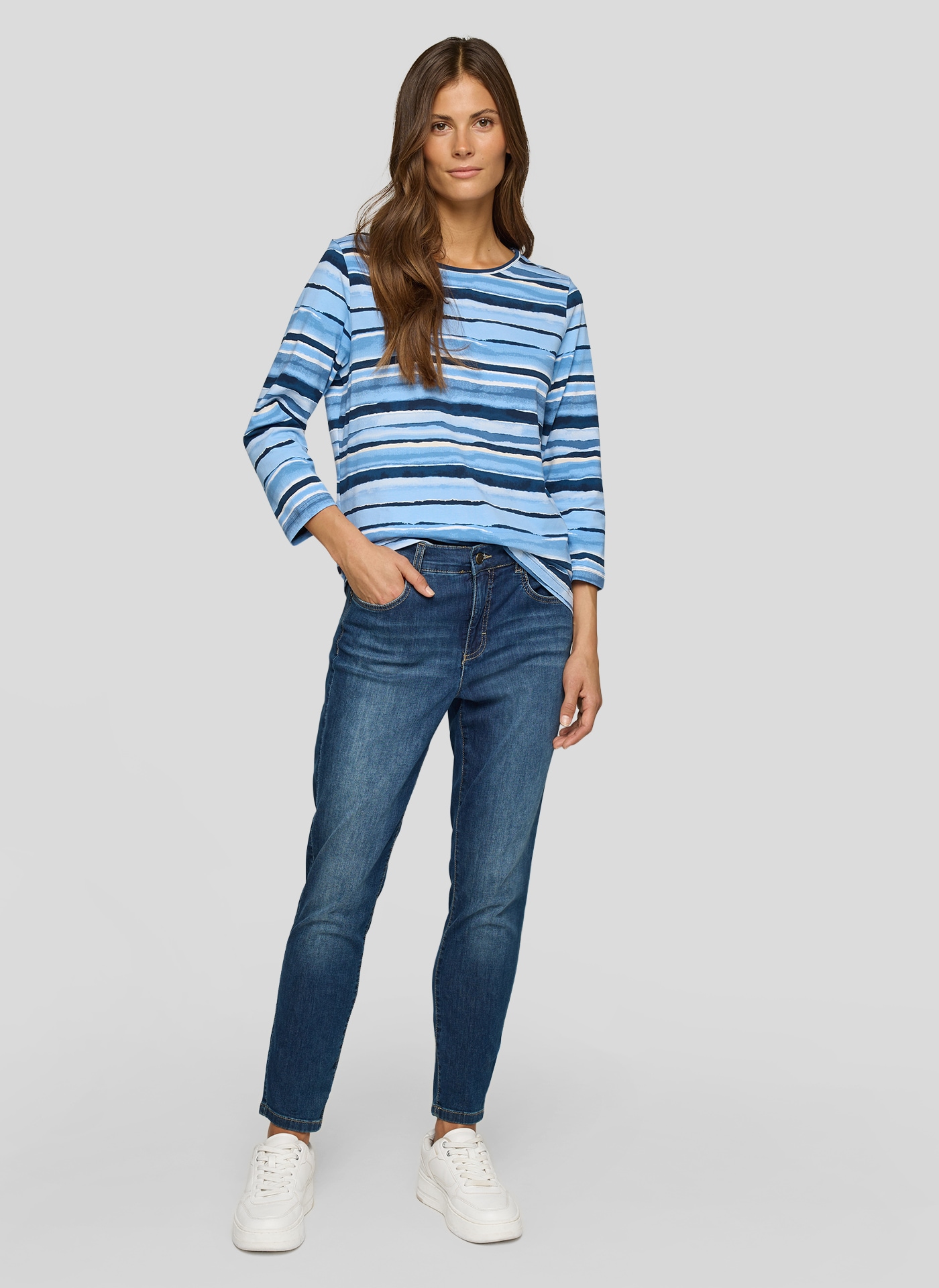 Rabe 3/4-Arm-Shirt mit Streifen Muster