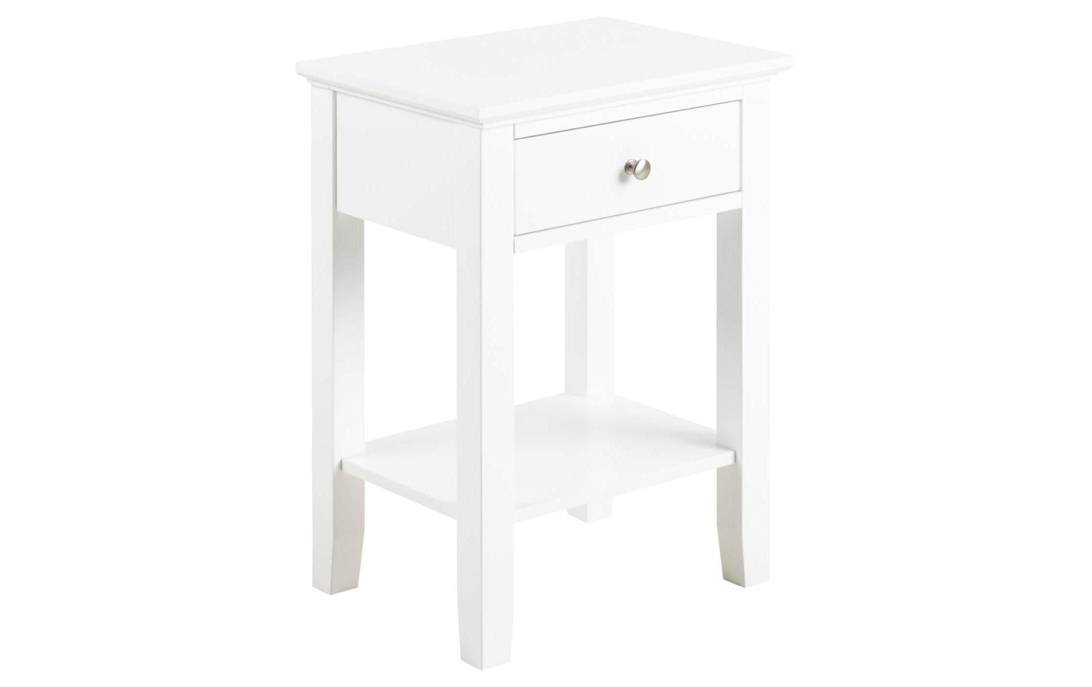 Image of AC Design Nachttisch "Nachtkommode" rechteckiger weiss lackierter Nachtschrank, 1 Schublade und 1 Ablage
