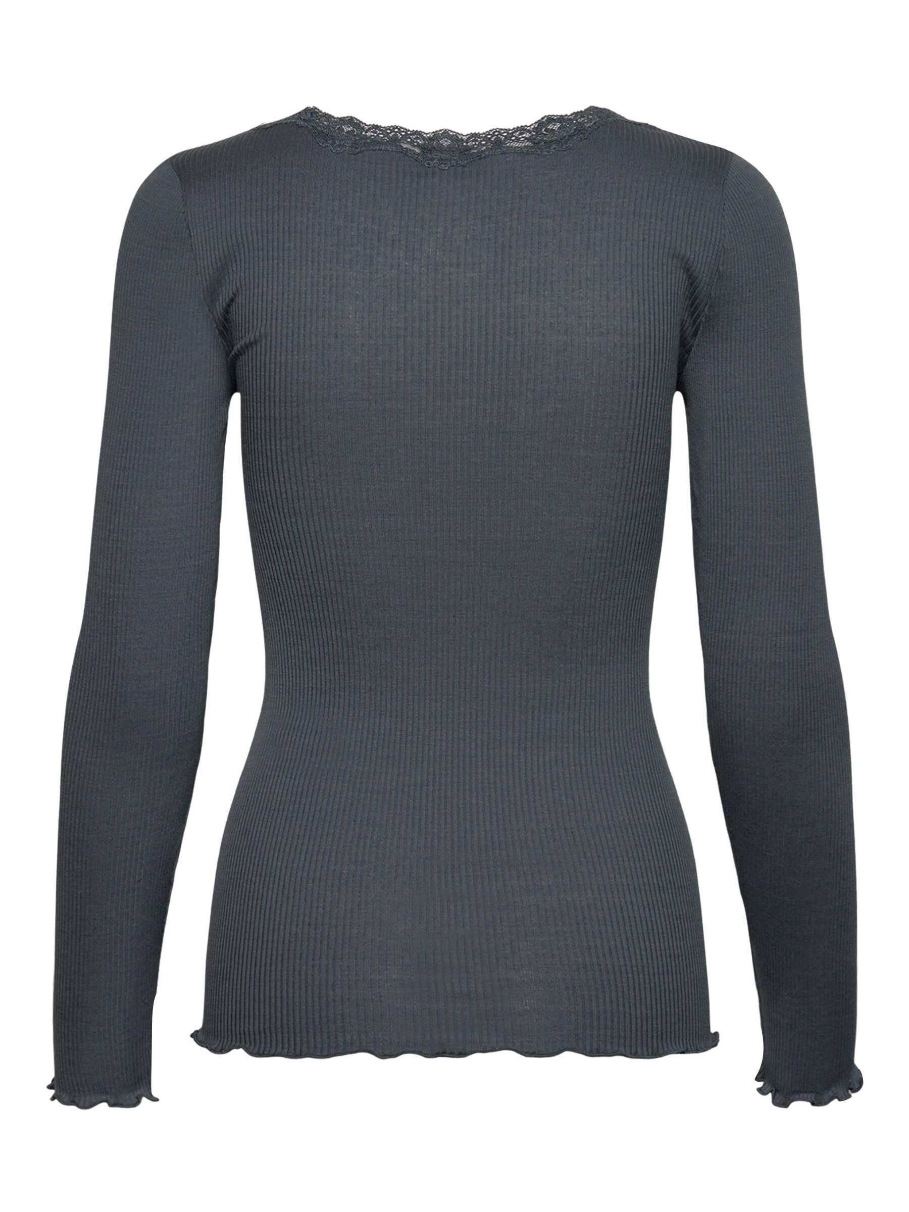 rosemunde Langarmshirt »Babette Silk Blouse mit Seide« Langarm, mit Spitze, feminin, bequem, eng, Seidenmix