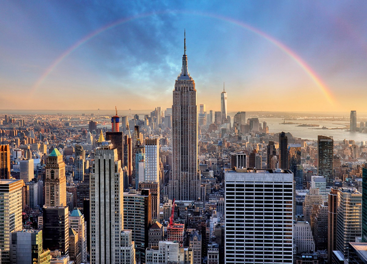 Image of Papermoon Fototapete »New York mit Regenbogen«, Vliestapete, hochwertiger Digitaldruck, inklusive Kleister bei Ackermann Versand Schweiz