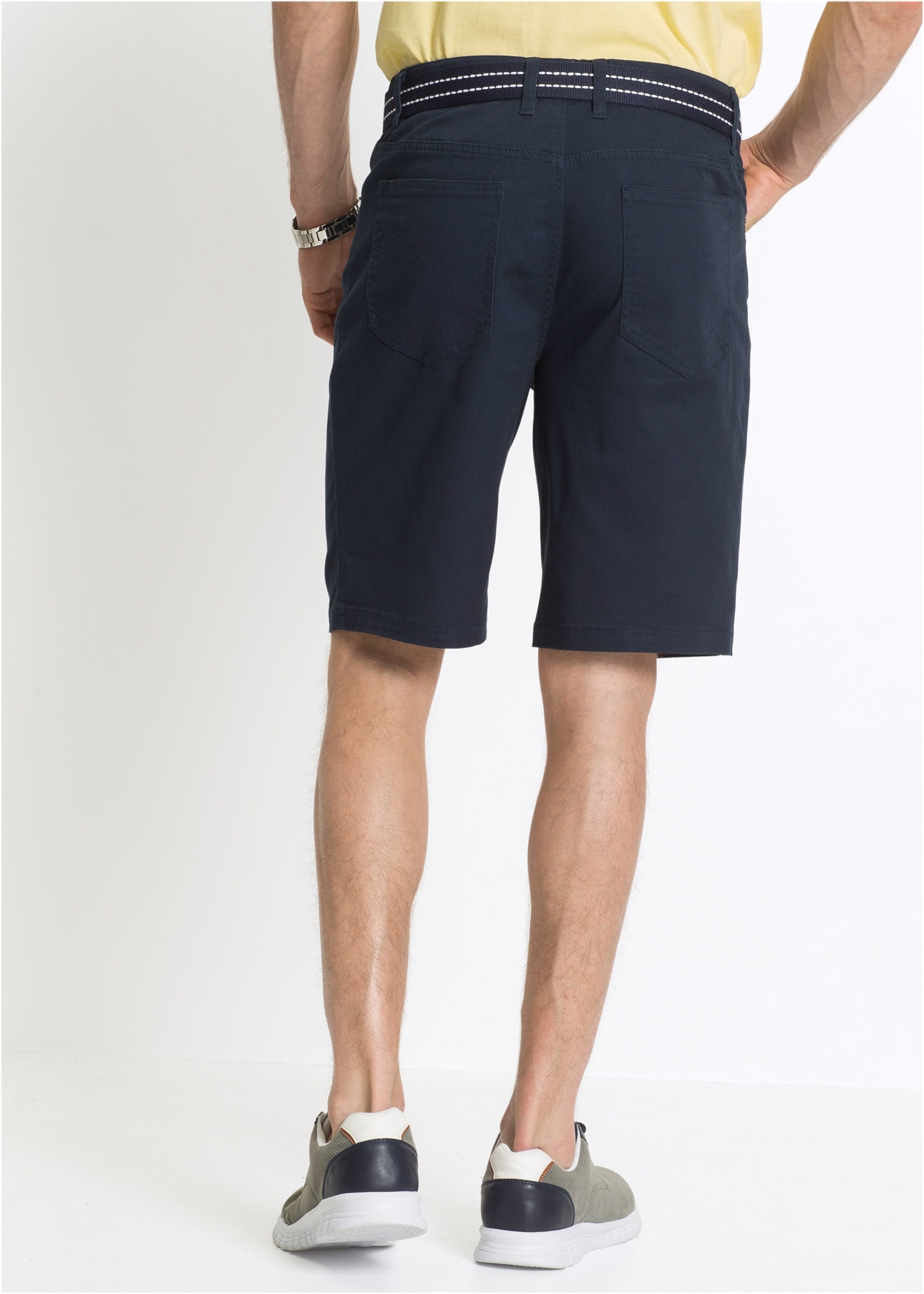 bonprix Bermuda  aus Baumwolle mit Elasthan, mit Stretchanteil, erhöhter Bund