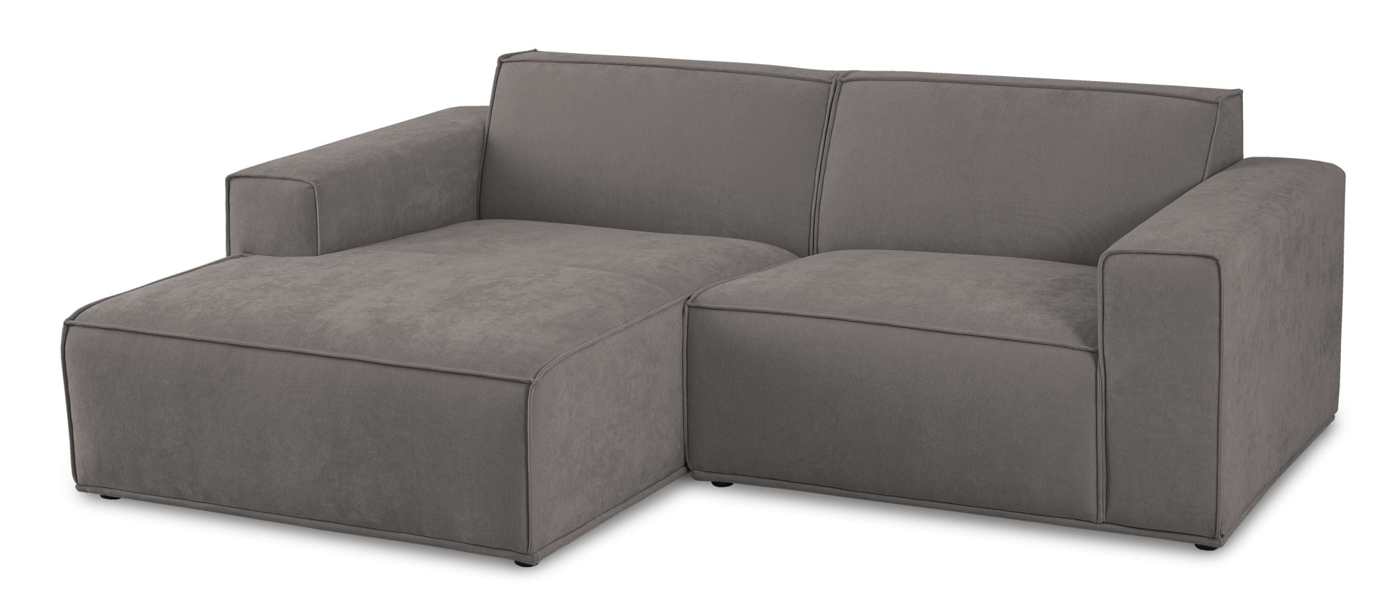 Home affaire Ecksofa »Avelin, 228 cm, L-Form, Chenille, Struktur-Boucle« mit Wellenunterfederung, Kedernaht, bodentief, Skandi-Design