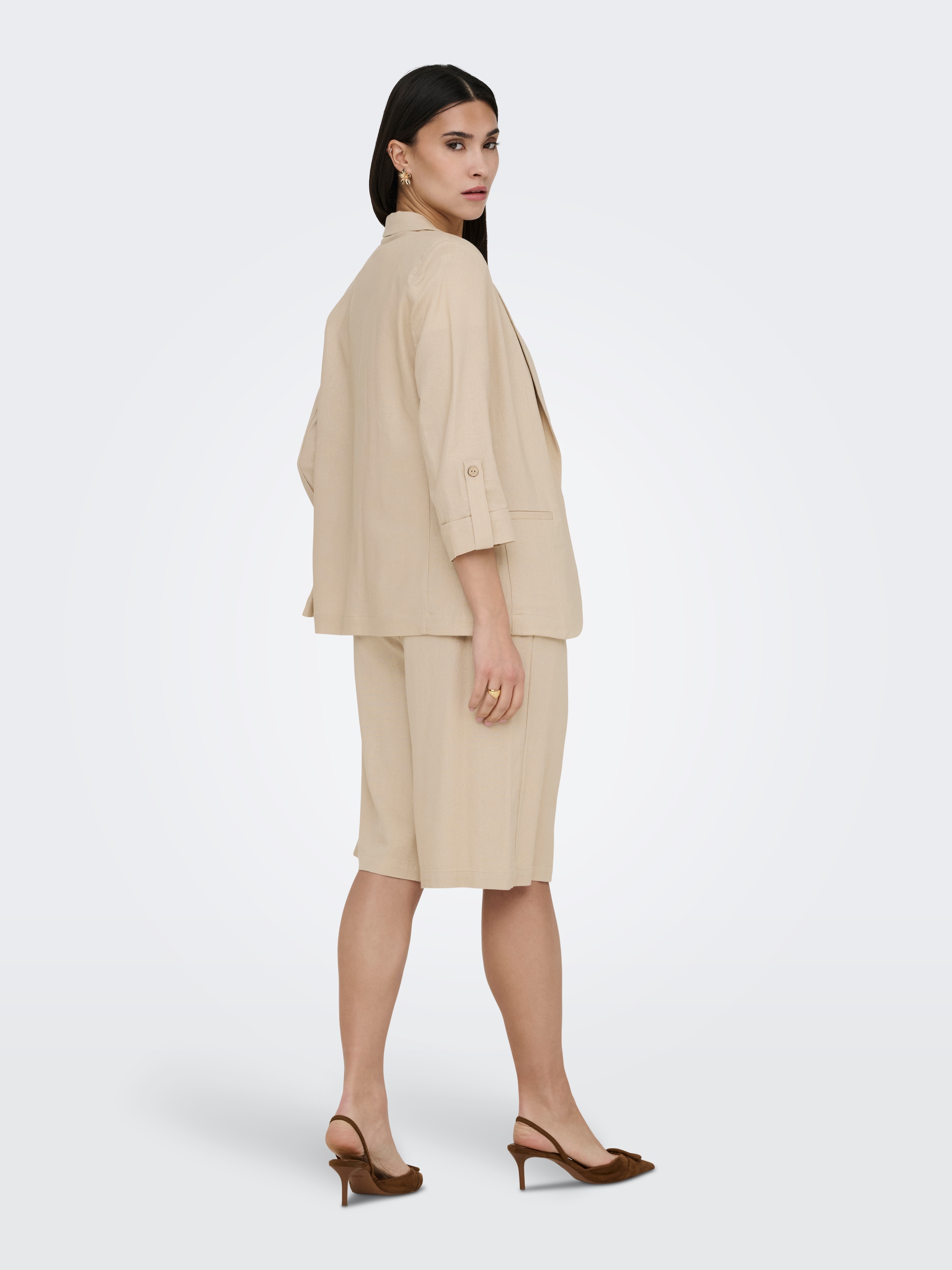ONLY Blazer court »ONLGOA 3/4 UNLINE LINEN BL BLAZER CC TLR« avec lin