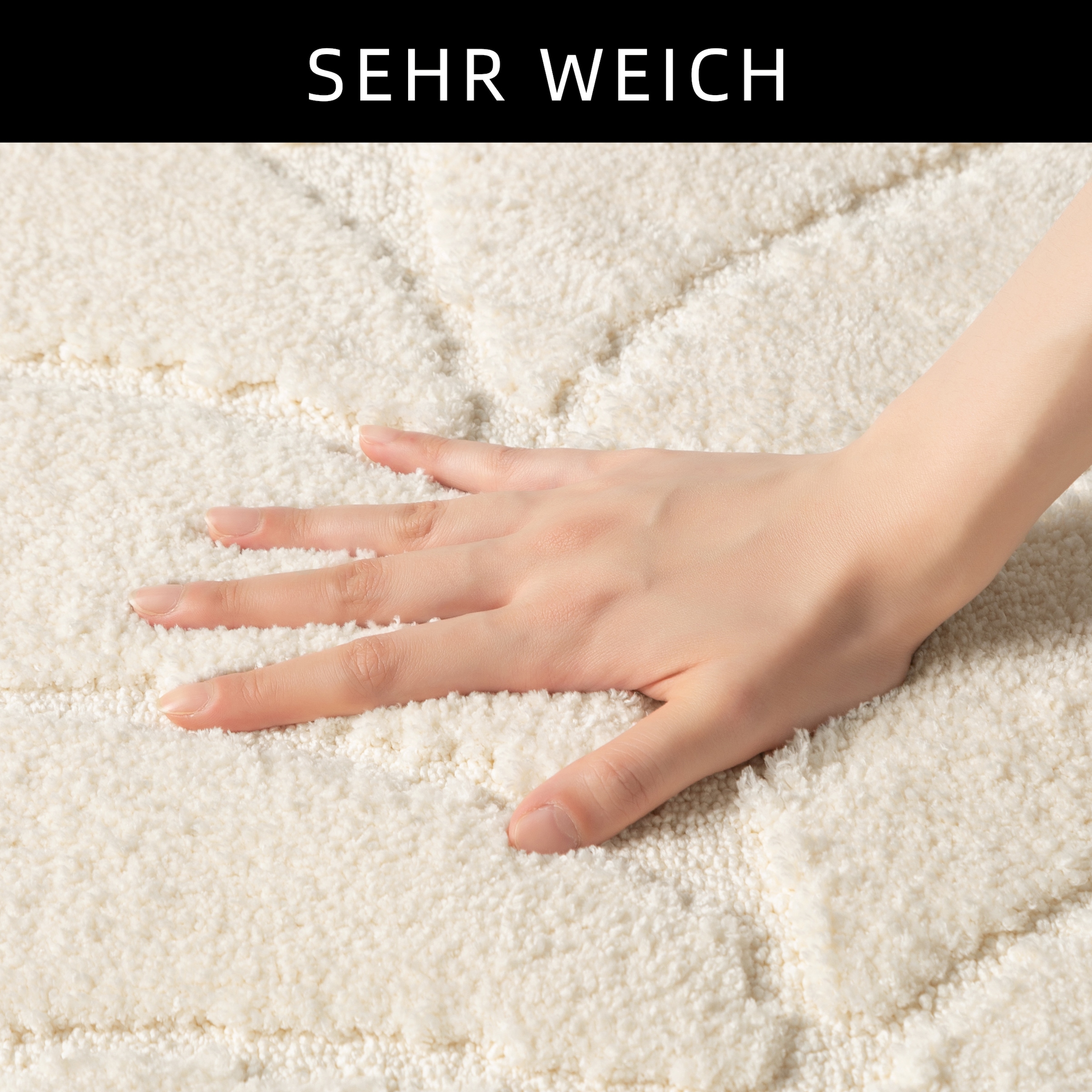 my home Badematte »Epense, Badvorleger, Badezimmer Teppich, Duschvorleger«, fussbodenheizungsgeeignet-schnell trocknend, Badteppich, Uni Farben, Blätter, Hoch-Tief Effekt