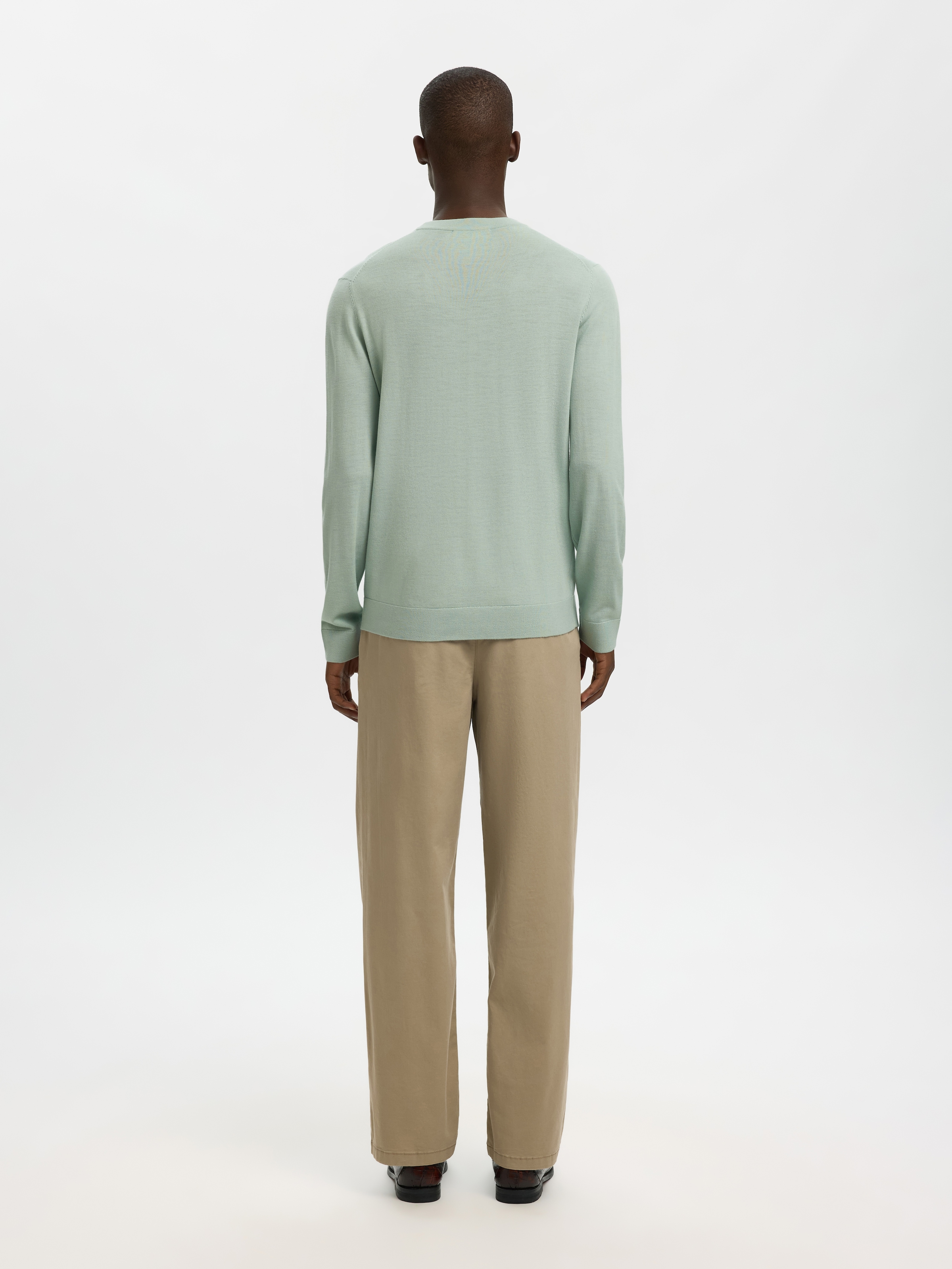 SELECTED Pull à col rond »SLHTRAY LS KNIT MERINO CREW NECK NOOS« Laine, coupe régulière