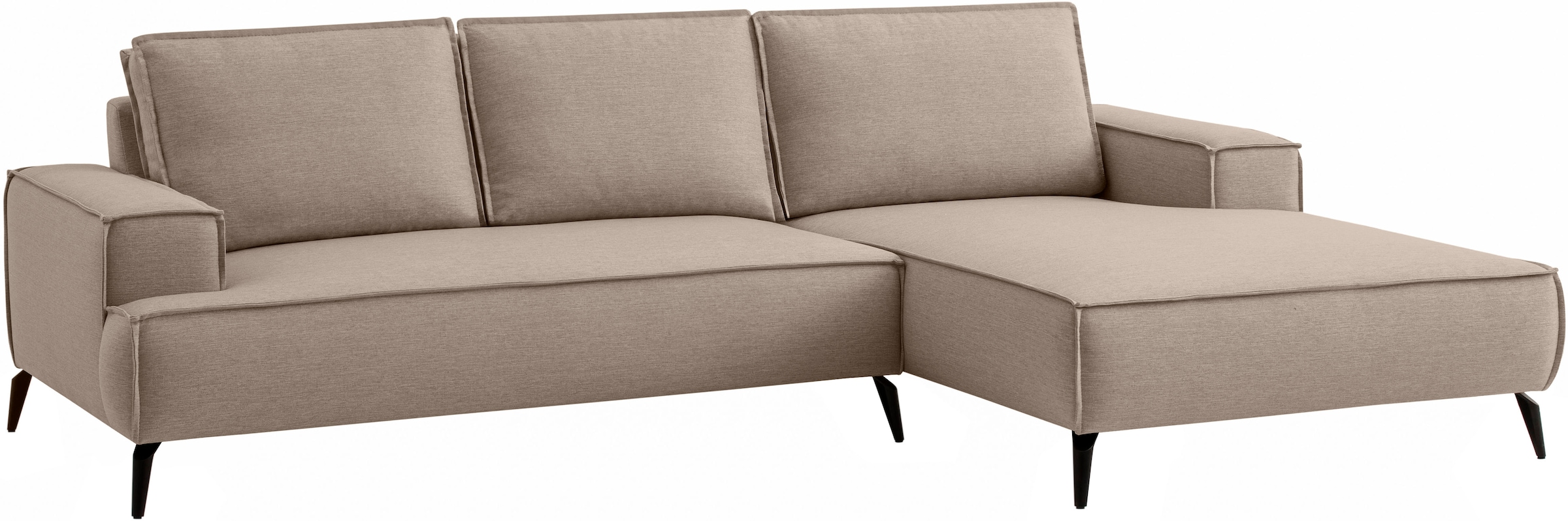 GOODproduct Ecksofa »TVINNU Leinenoptik, L-Form, Breite 275 cm« wahlweise Recamiere rechts/links, schwarze Füsse, bequemer Sitzkomfort