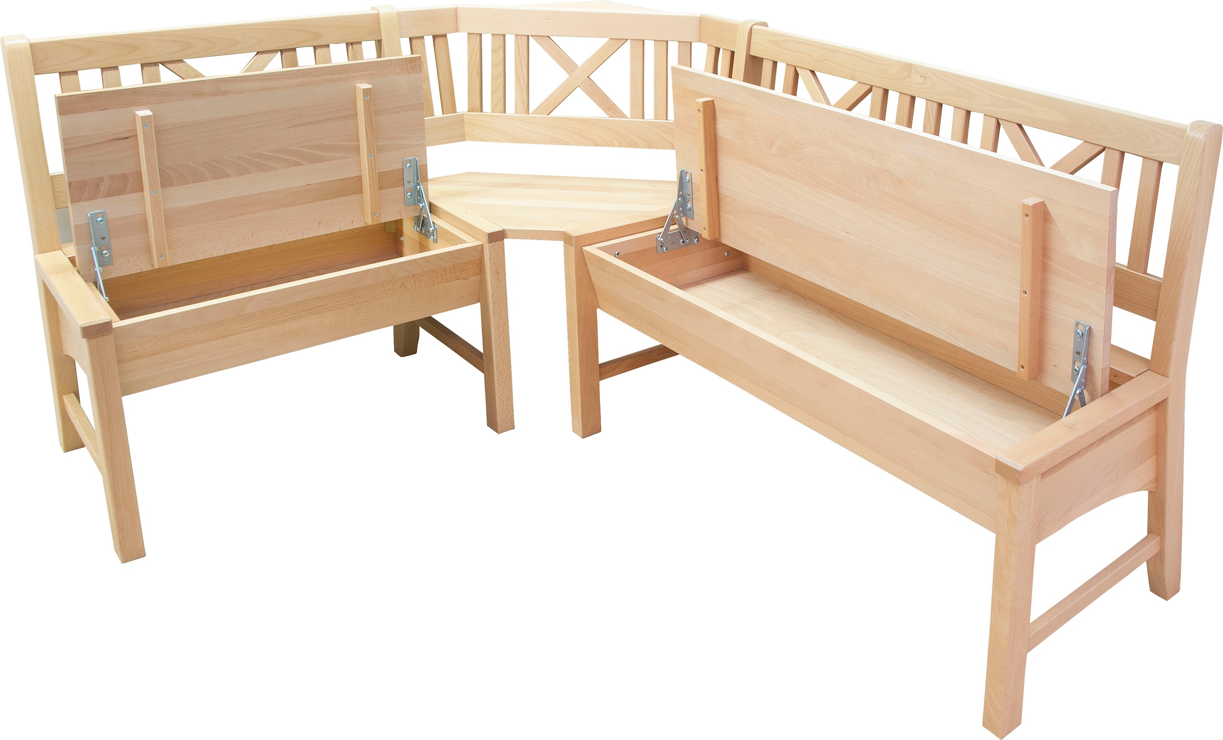 massivline&more Banc coffre »Bodensee« structure en bois massif, coussins d'assise amovibles