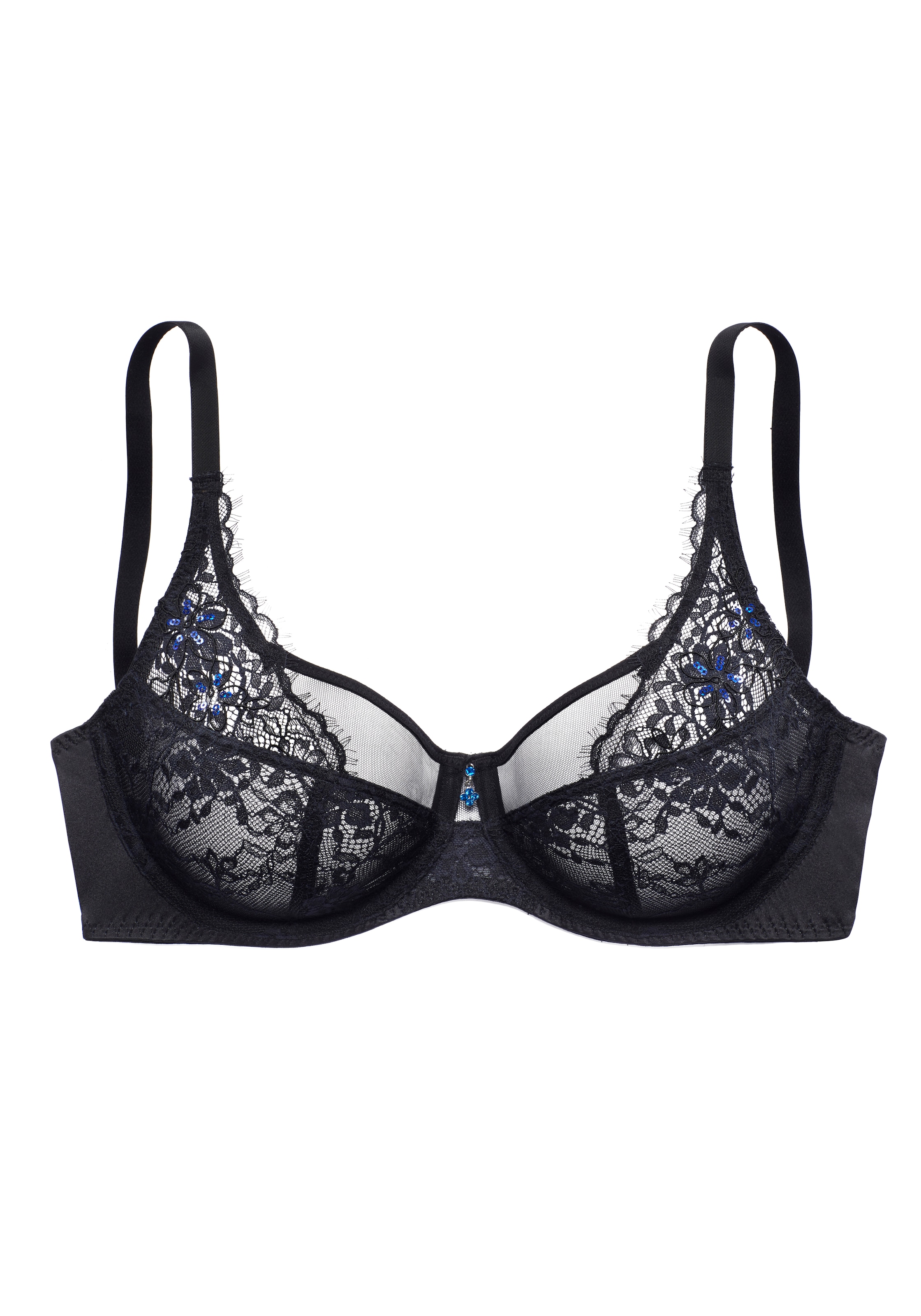 LASCANA Belle Affaire Soutien-gorge à armatures avec dentelle décorative & jersey aspect satin, lingerie sexy