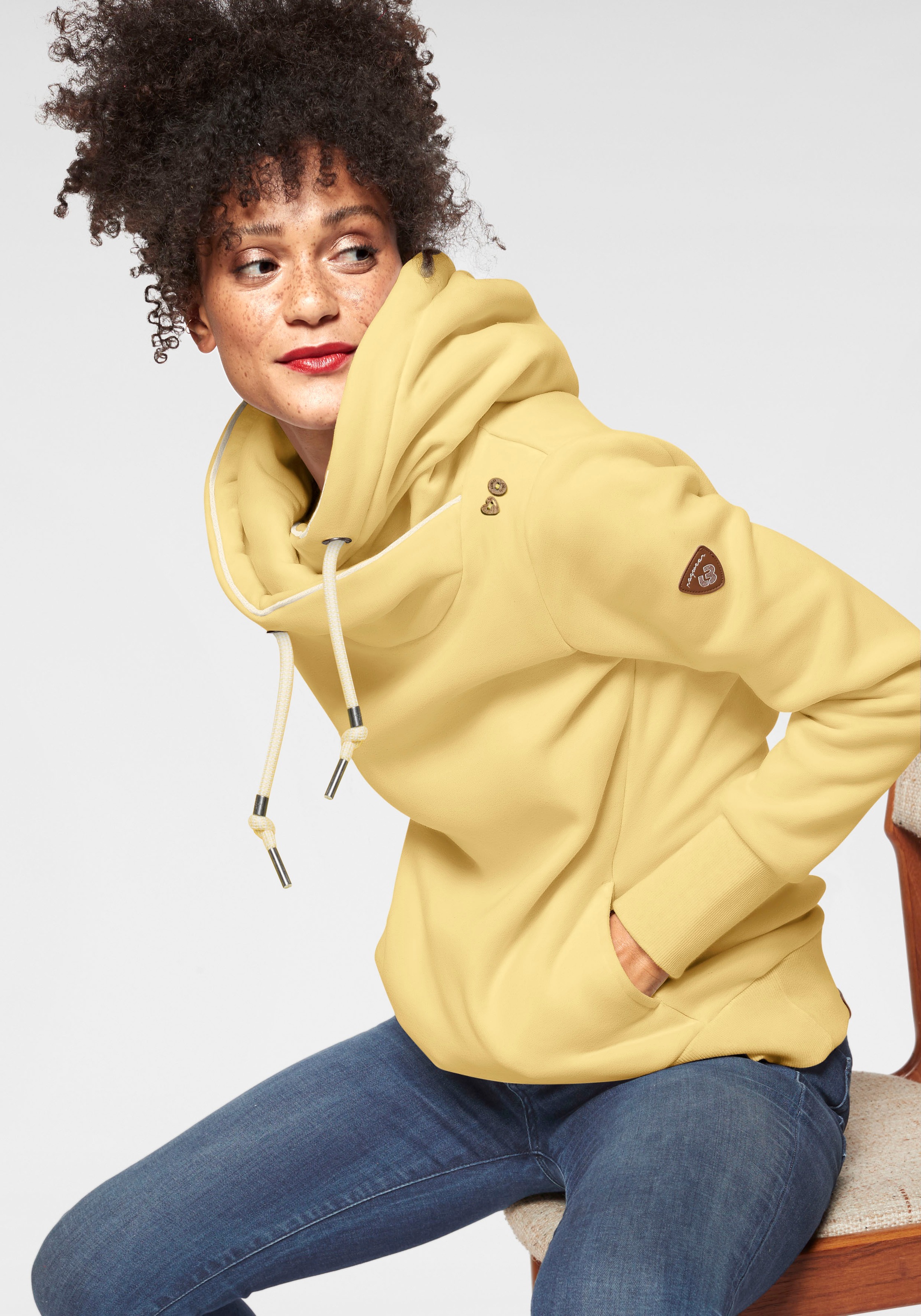 Ragwear Kapuzensweatshirt »GRIPYBUTTON«, Sweater mit rustikalen Kordel-Akzenten