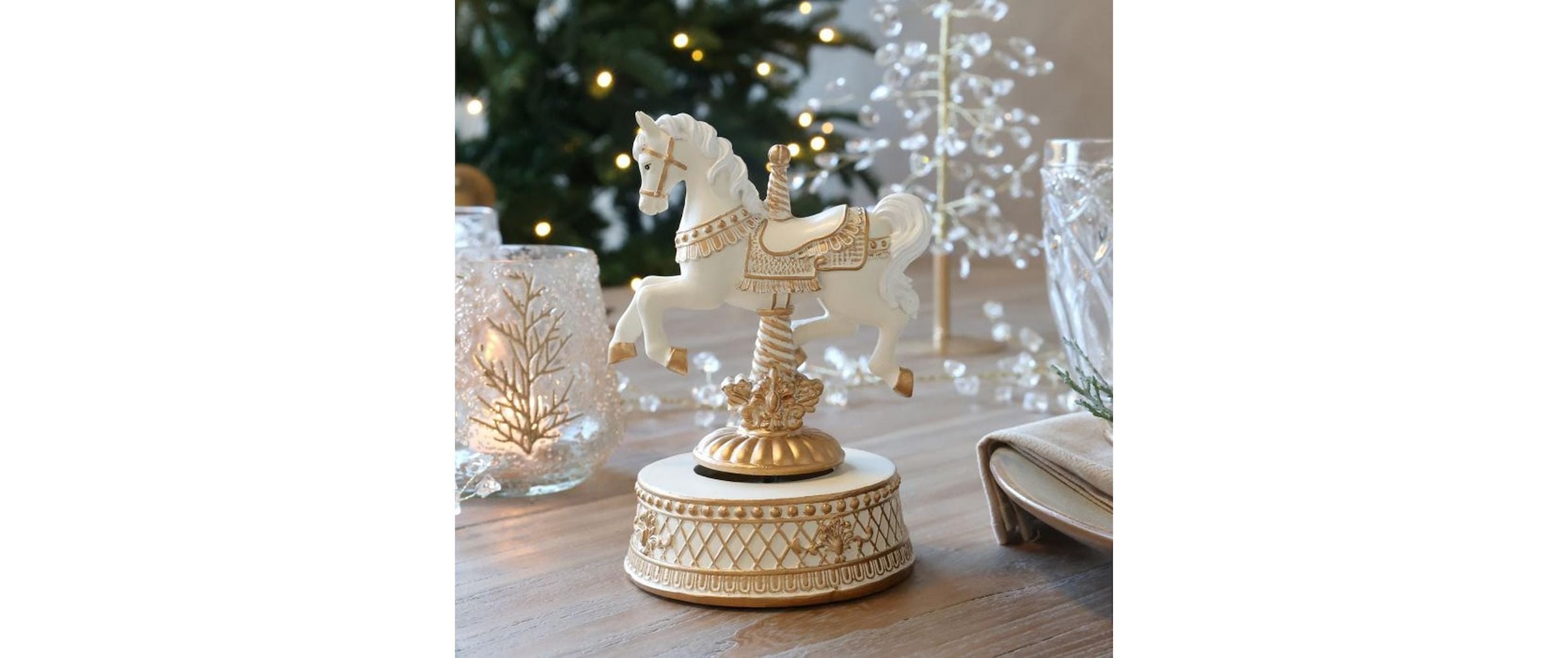   Weihnachtsfigur »Chic Antique Spieluhr mit Pferd, 17.5 x 12 x 11«