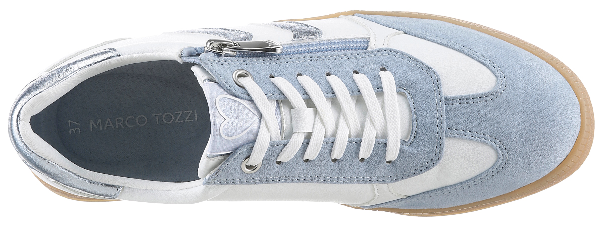 MARCO TOZZI Plateausneaker  , Freizeitschuh, Halbschuh, Schnürschuh mit Kontrastbesatz