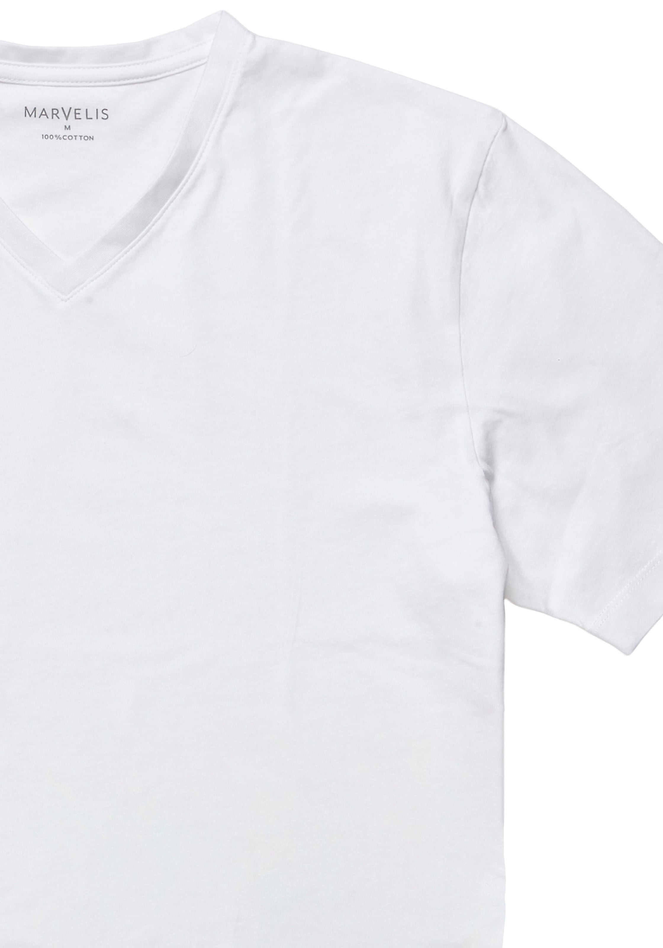 MARVELIS V-Shirt 2 Stk. V-Ausschnitt, Doppelpack, regular fit, Basic, Unterziehshirt