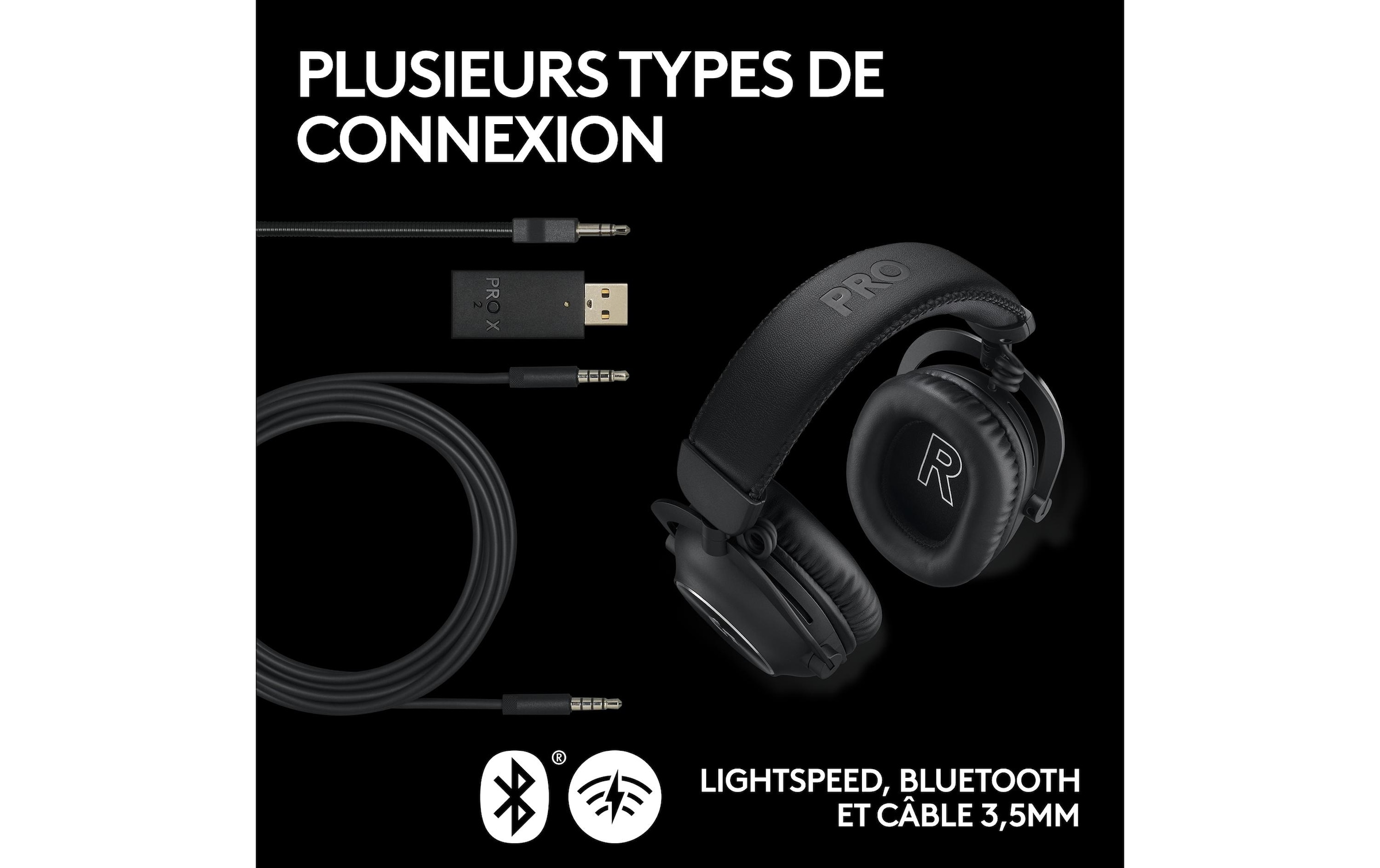 Logitech Gaming-Headset »G Pro X 2 Wireless Lightspeed Gaming Schwarz«, Bluetooth, Mikrofon abnehmbar-Freisprechfunktion