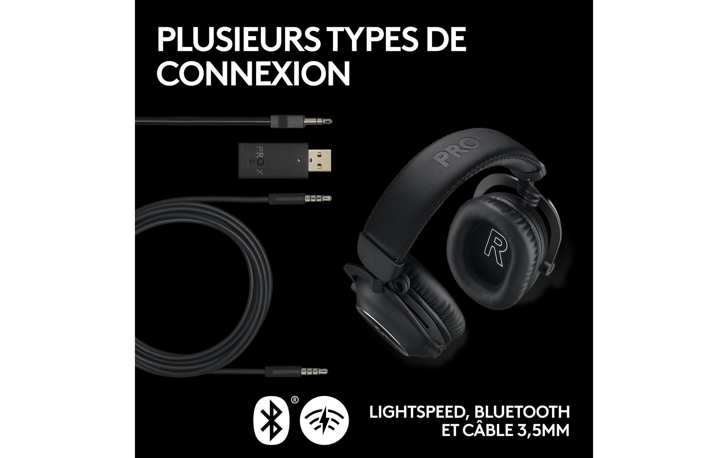 Logitech Gaming-Headset »G Pro X 2 Wireless Lightspeed Gaming Schwarz«, Bluetooth, Mikrofon abnehmbar-Freisprechfunktion