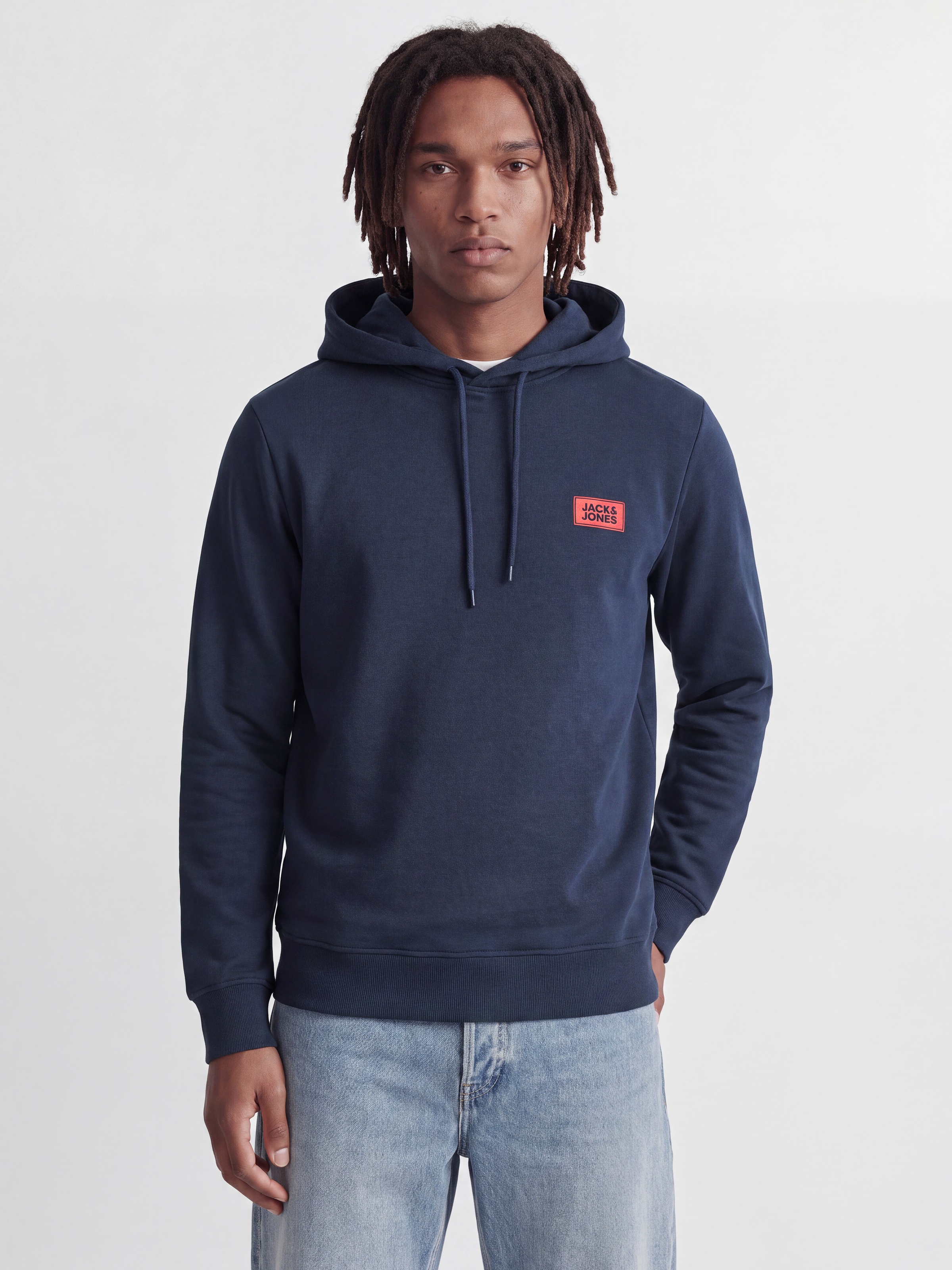 Image of Jack & Jones Kapuzensweatshirt "JJRUSH SWEAT HOOD", Baumwollmischung, regular fit