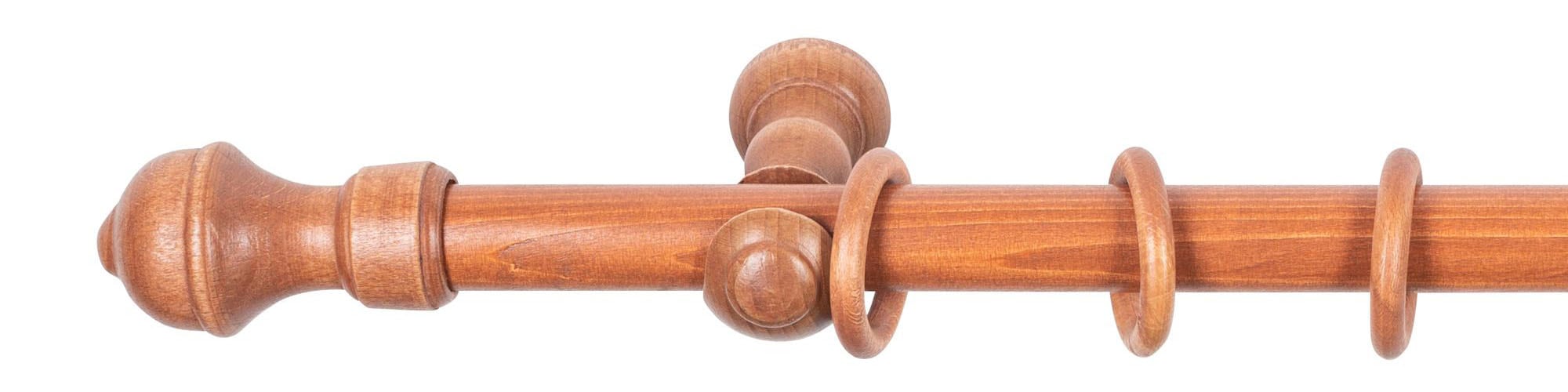 SN DECO GROUP Gardinenstange »Ares«, 1 läufig-läufig, Fixmass, 28 mm, Holz, verschiedene Längen und Farben, Komplettset
