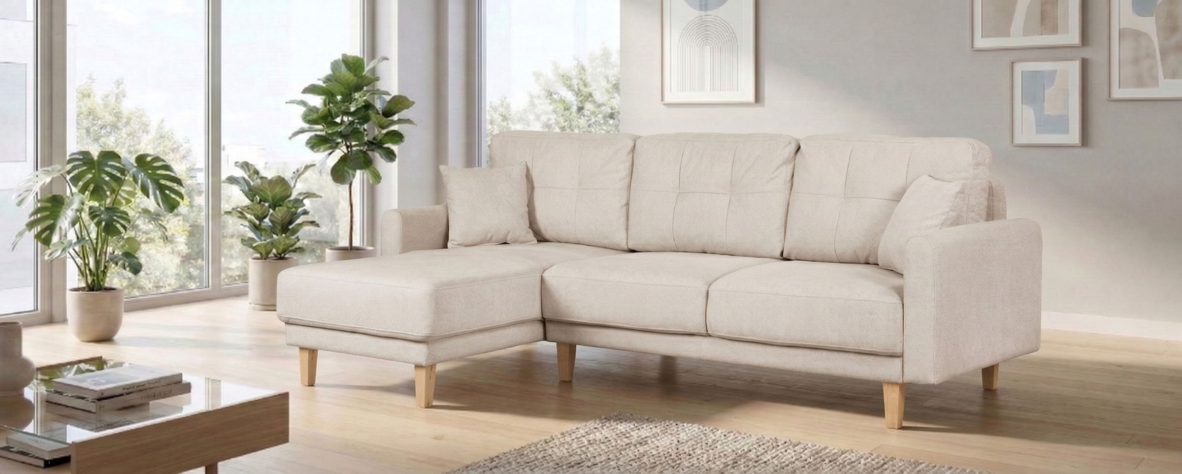 Image of Home affaire Ecksofa "TRIPLO optionale Schlafsofa mit Bettkasten, Masse B/T/H: 234/164/89 cm" L-Form wahlweise mit Bettfunktion - Liegefläche 132x210 cm