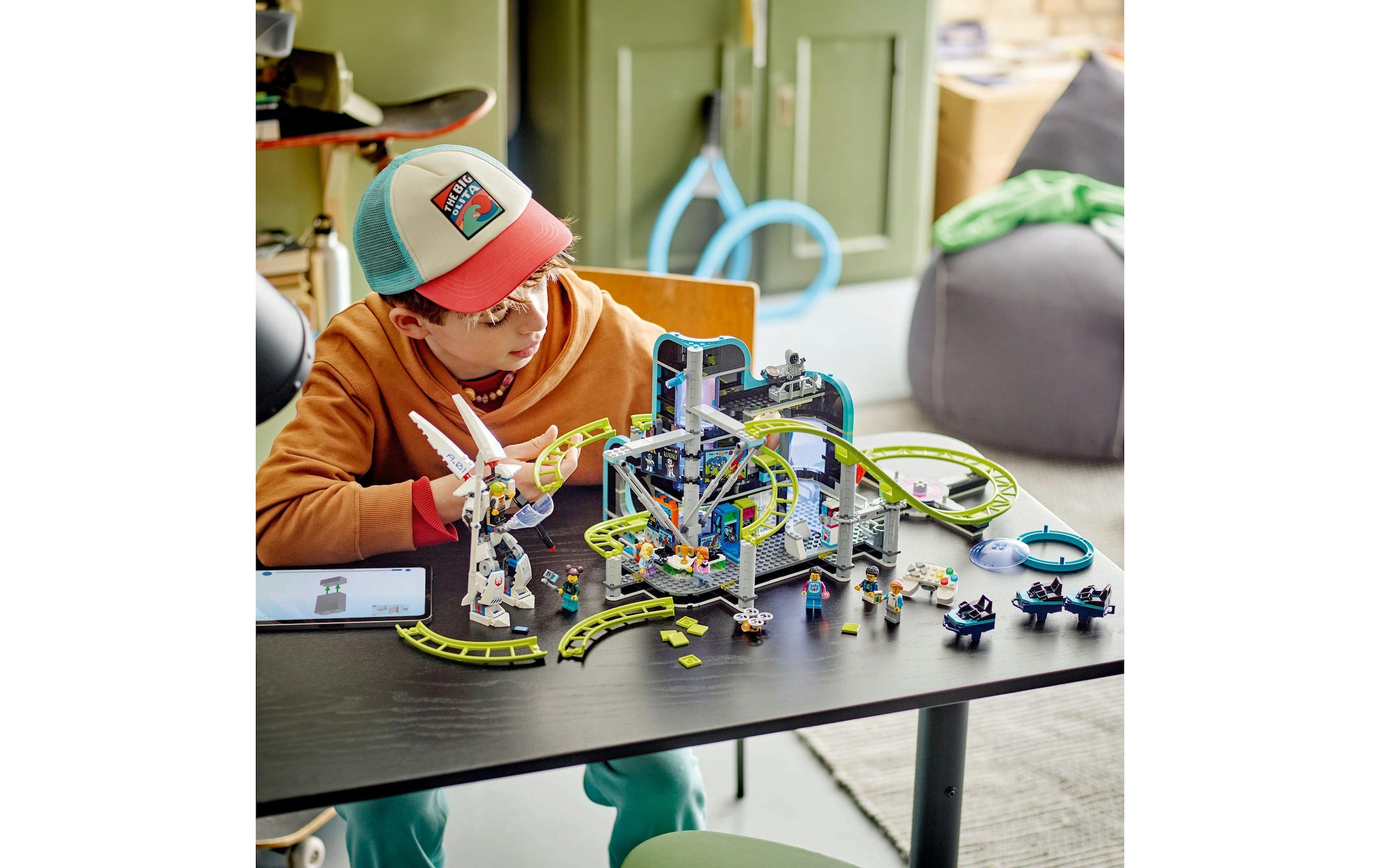 LEGO® Spielbausteine »City Achterbahn mit Roboter-Mech 60421«, (986 St.)