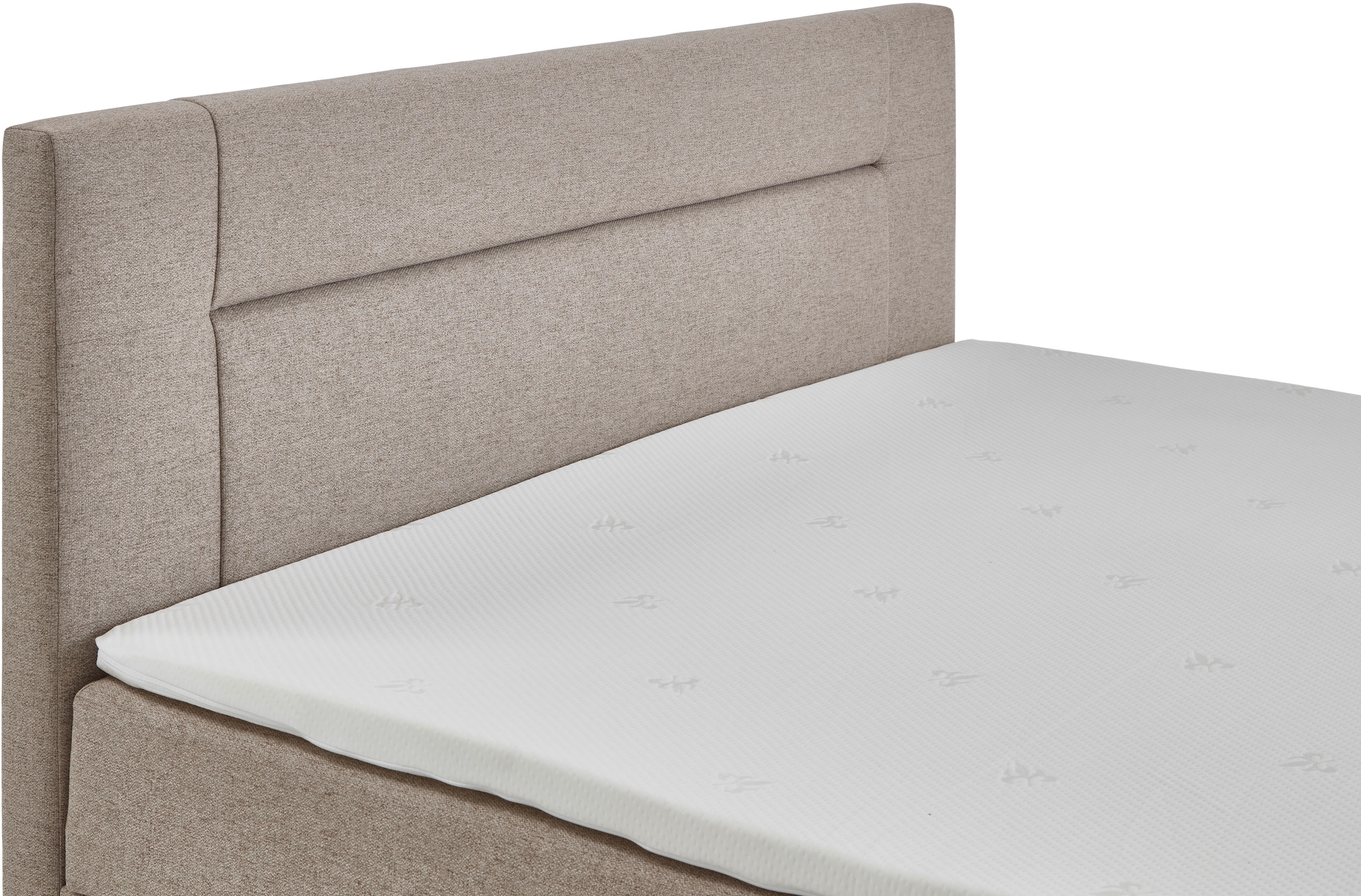 INOSIGN Boxbett »Escalon II, Boxbett mit Bettkasten, inklusive Topper«, Bett erhältlich in den Breiten 120x200cm und 180x200cm, mit Holzfüssen